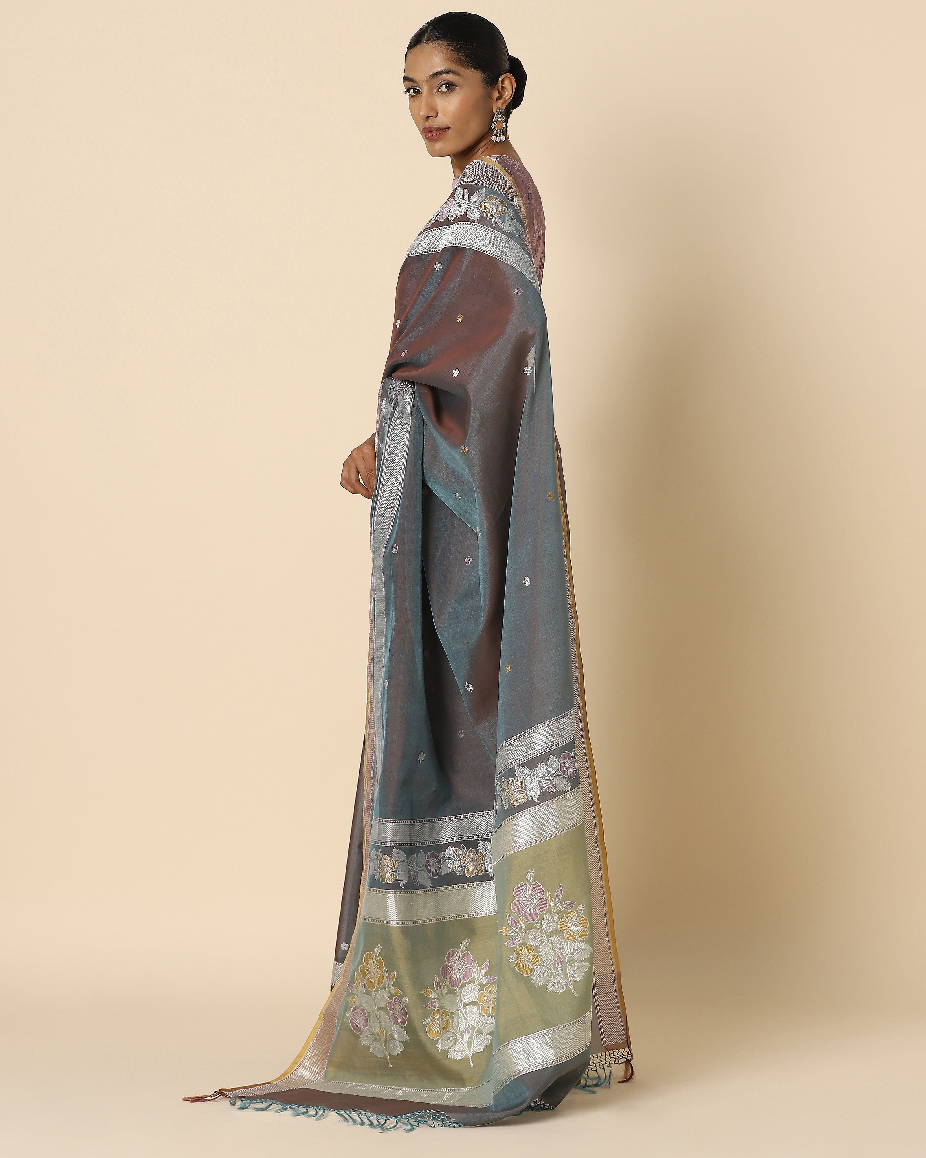 Gudhal Banarasi Kadwa Silk Cotton Saree