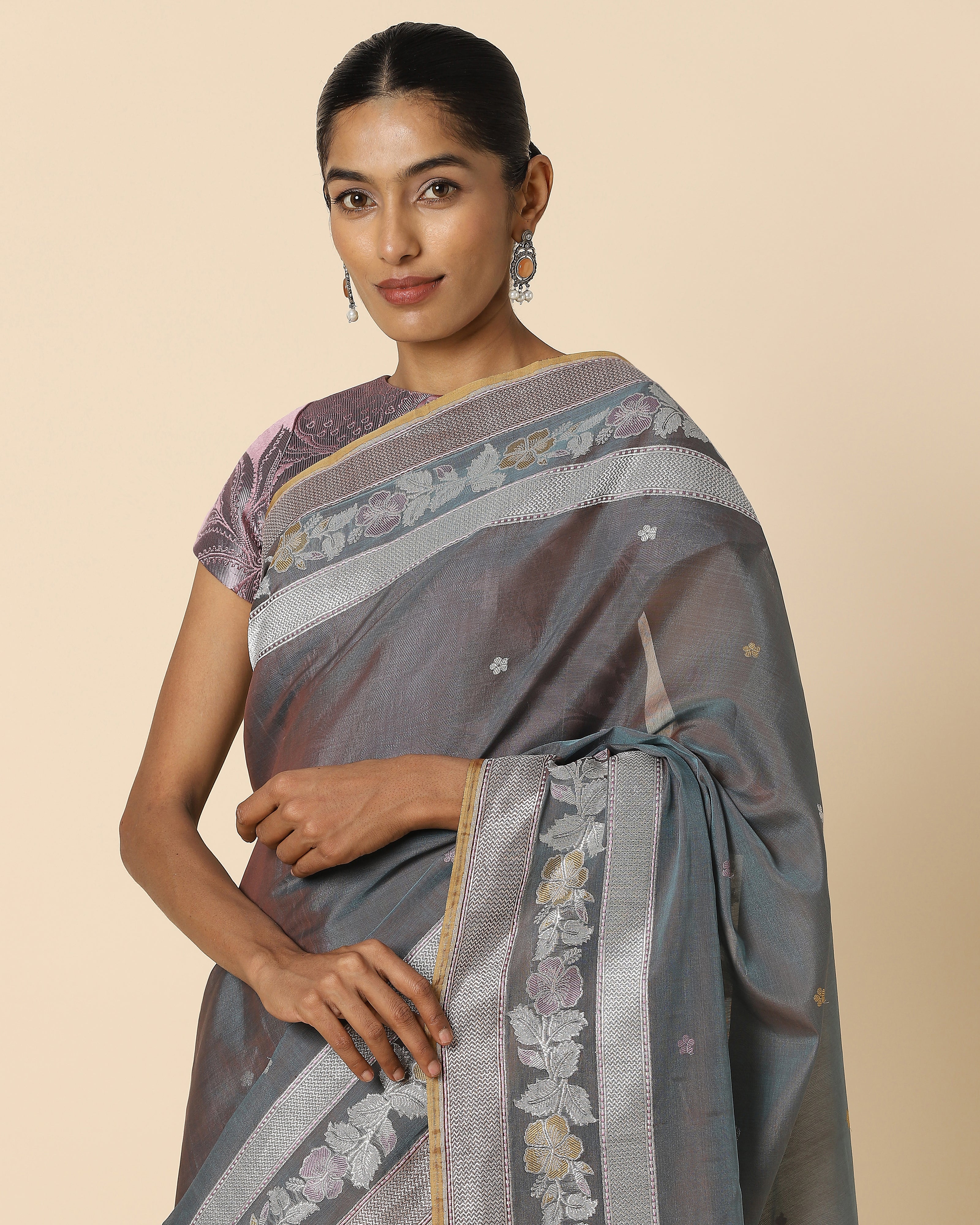 Gudhal Banarasi Kadwa Silk Cotton Saree