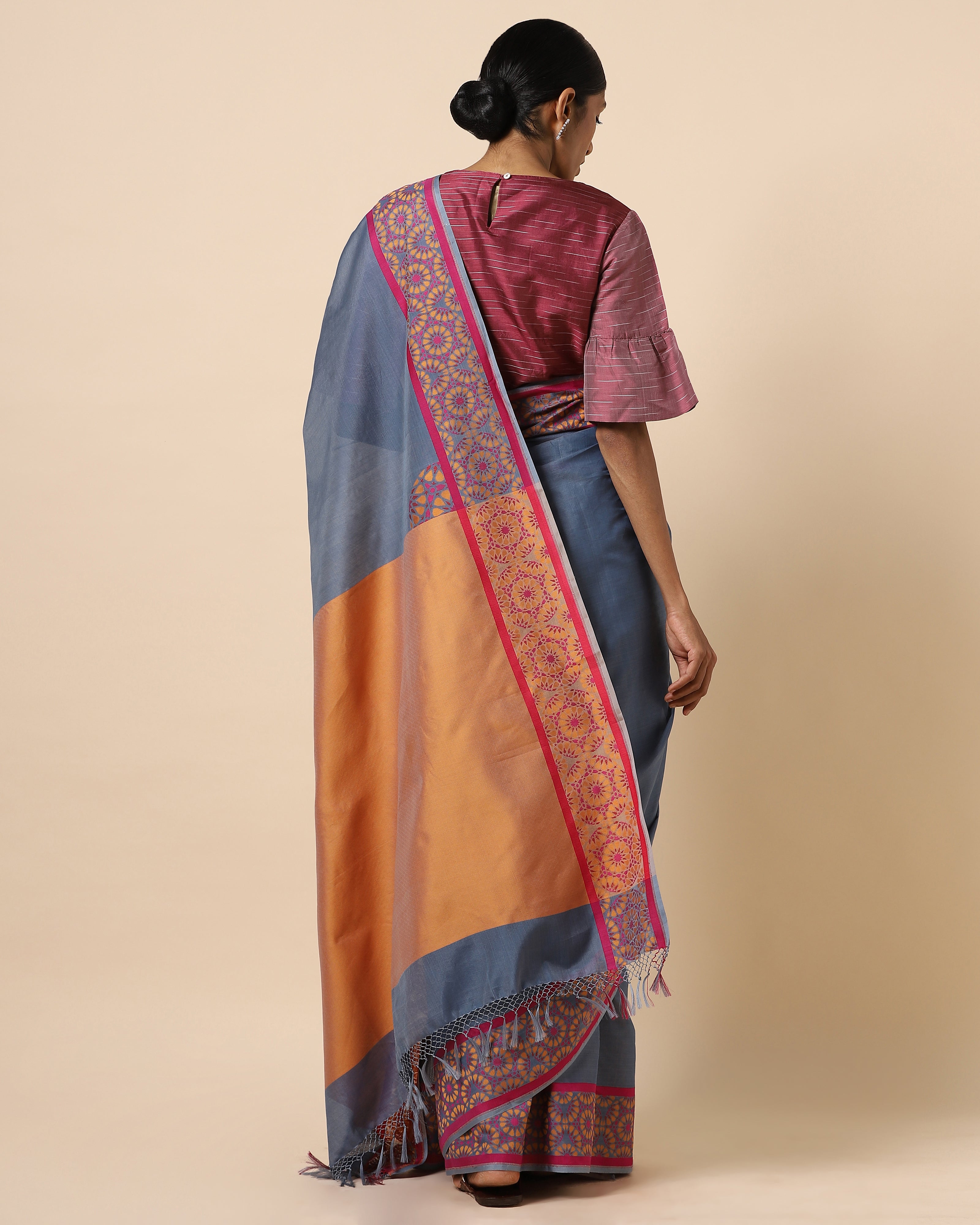 Aanj Banarasi Cutwork Silk Cotton Saree