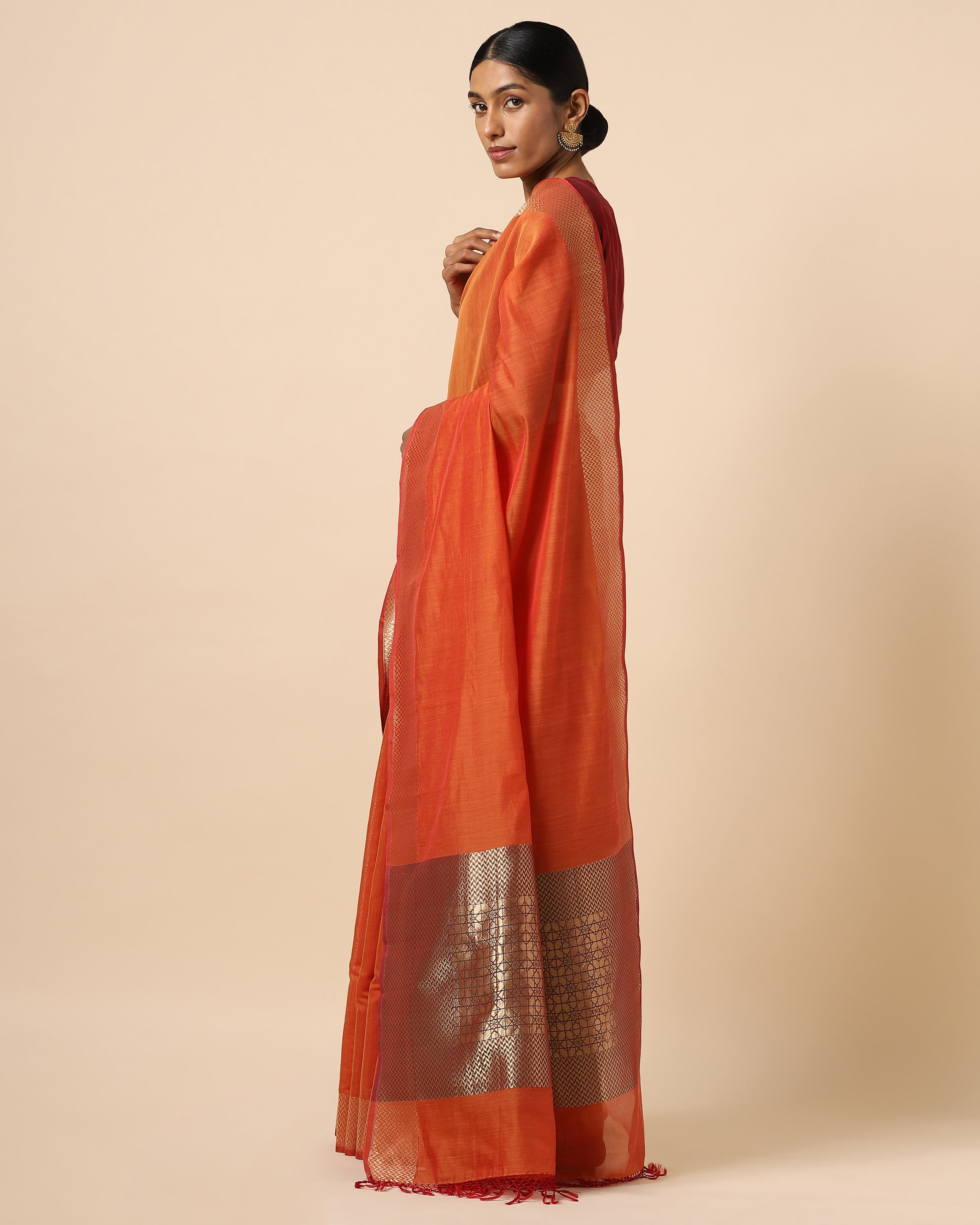 Aavya Banarasi Cutwork Silk Cotton Saree