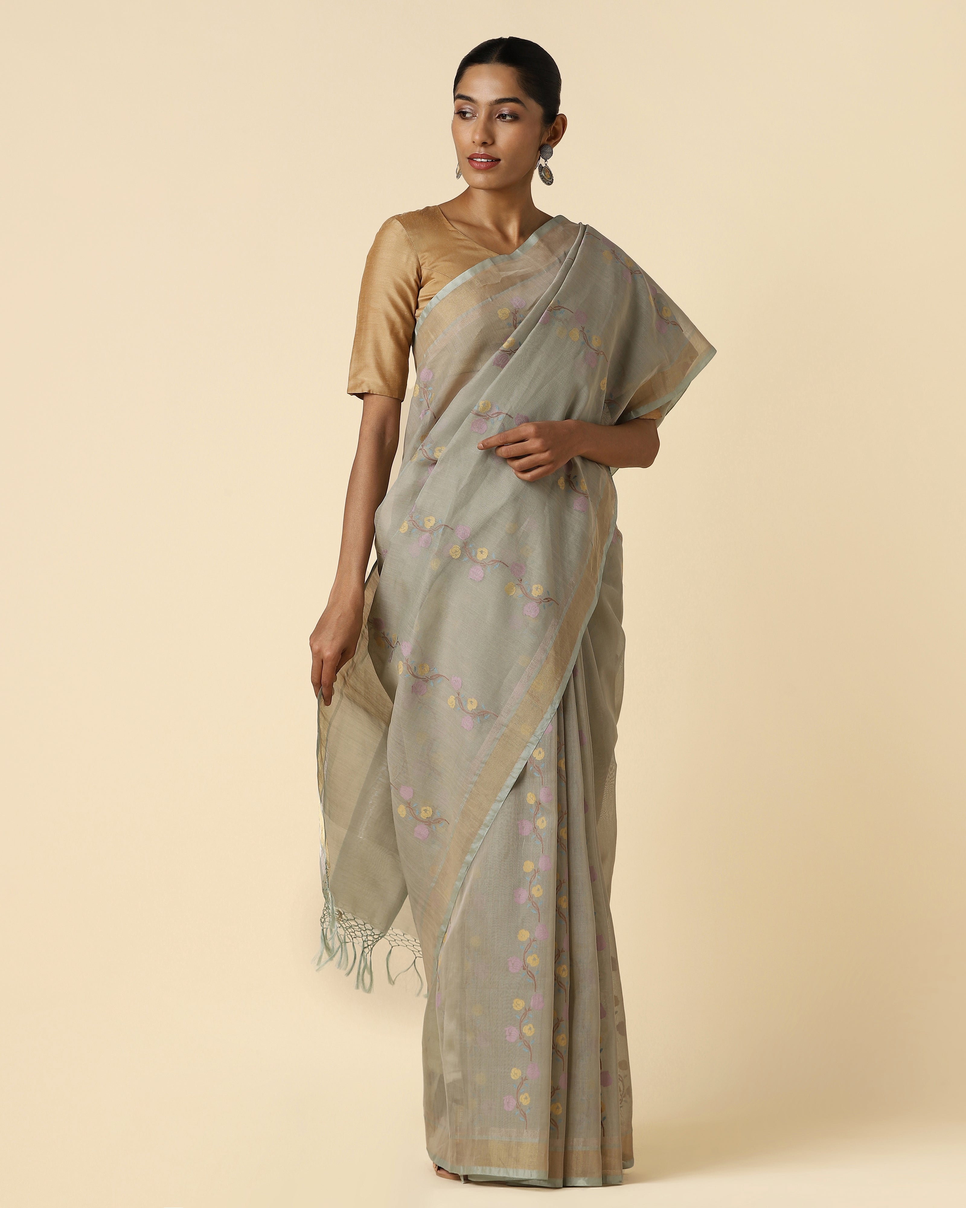 Mredul Banarasi Jamdani Silk Cotton Saree