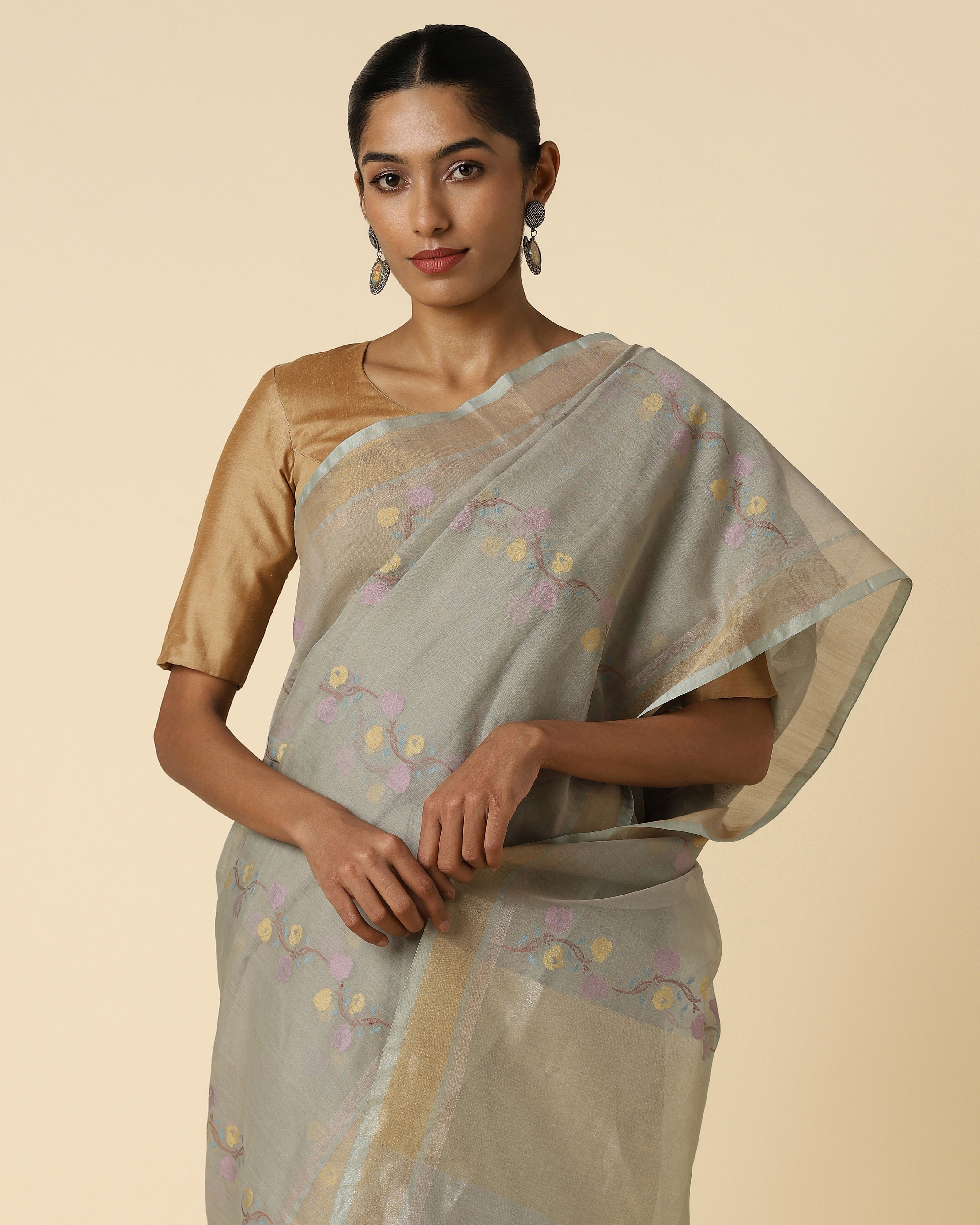 Mredul Banarasi Jamdani Silk Cotton Saree