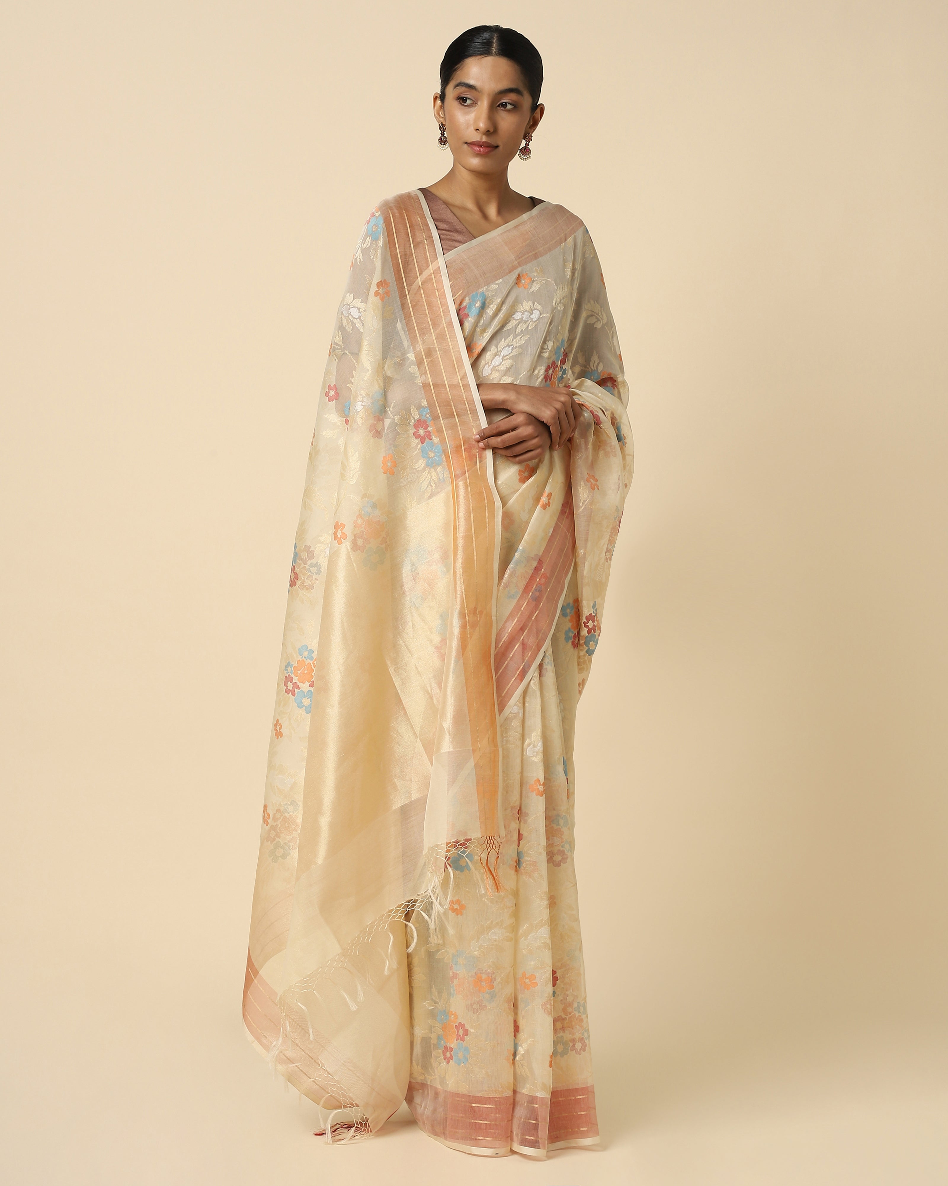 Lekhni Banarasi Jamdani Silk Cotton Saree