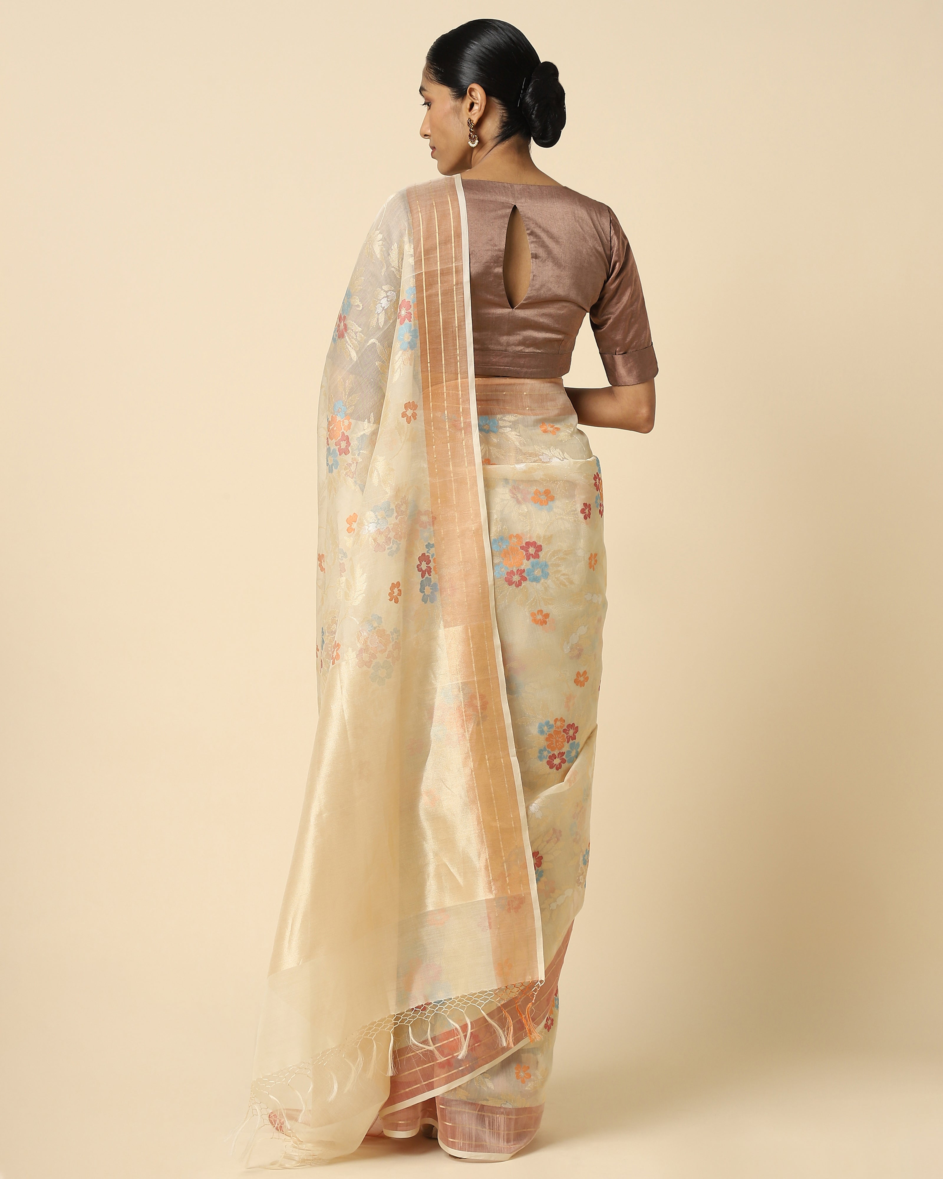 Lekhni Banarasi Jamdani Silk Cotton Saree