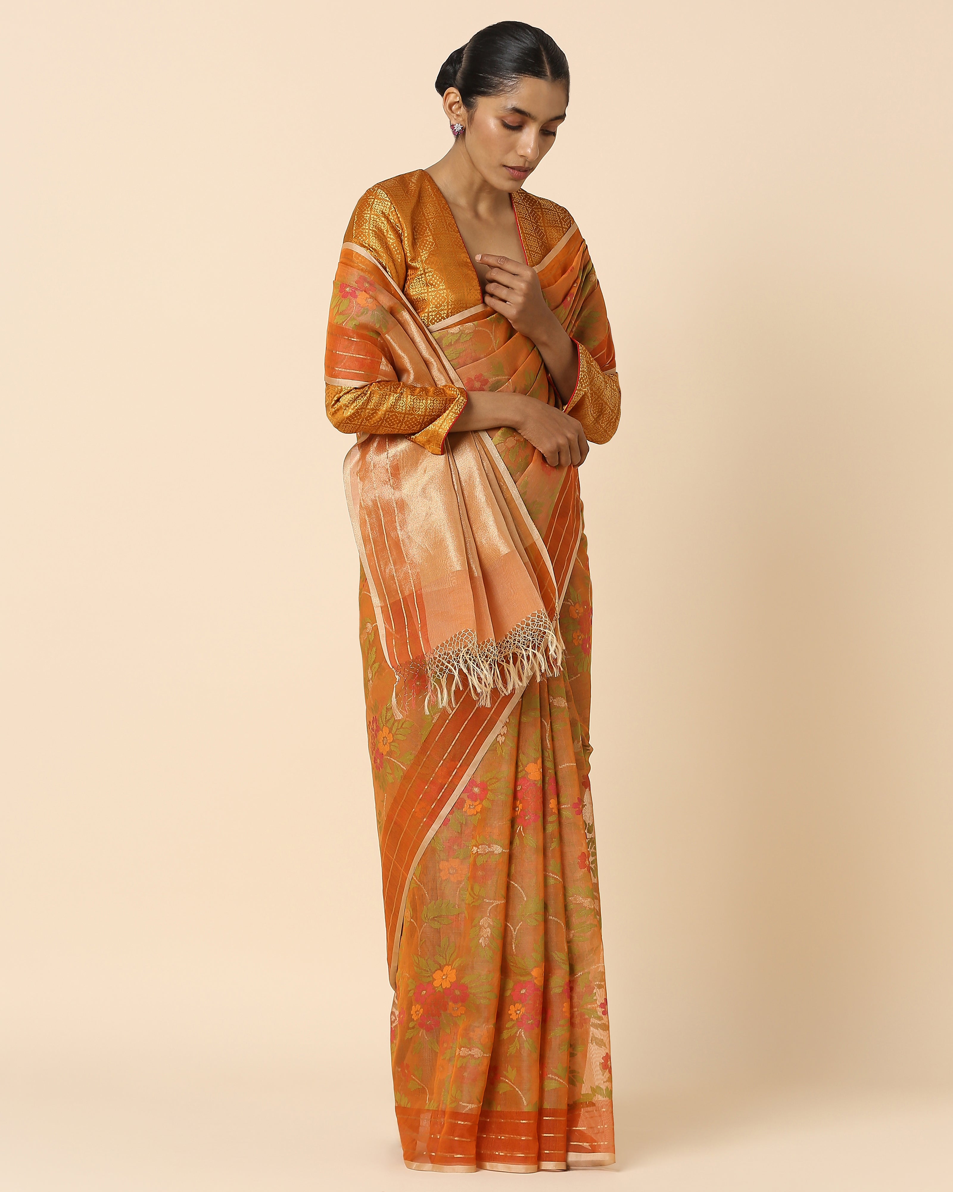 Lekhni Banarasi Jamdani Silk Cotton Saree