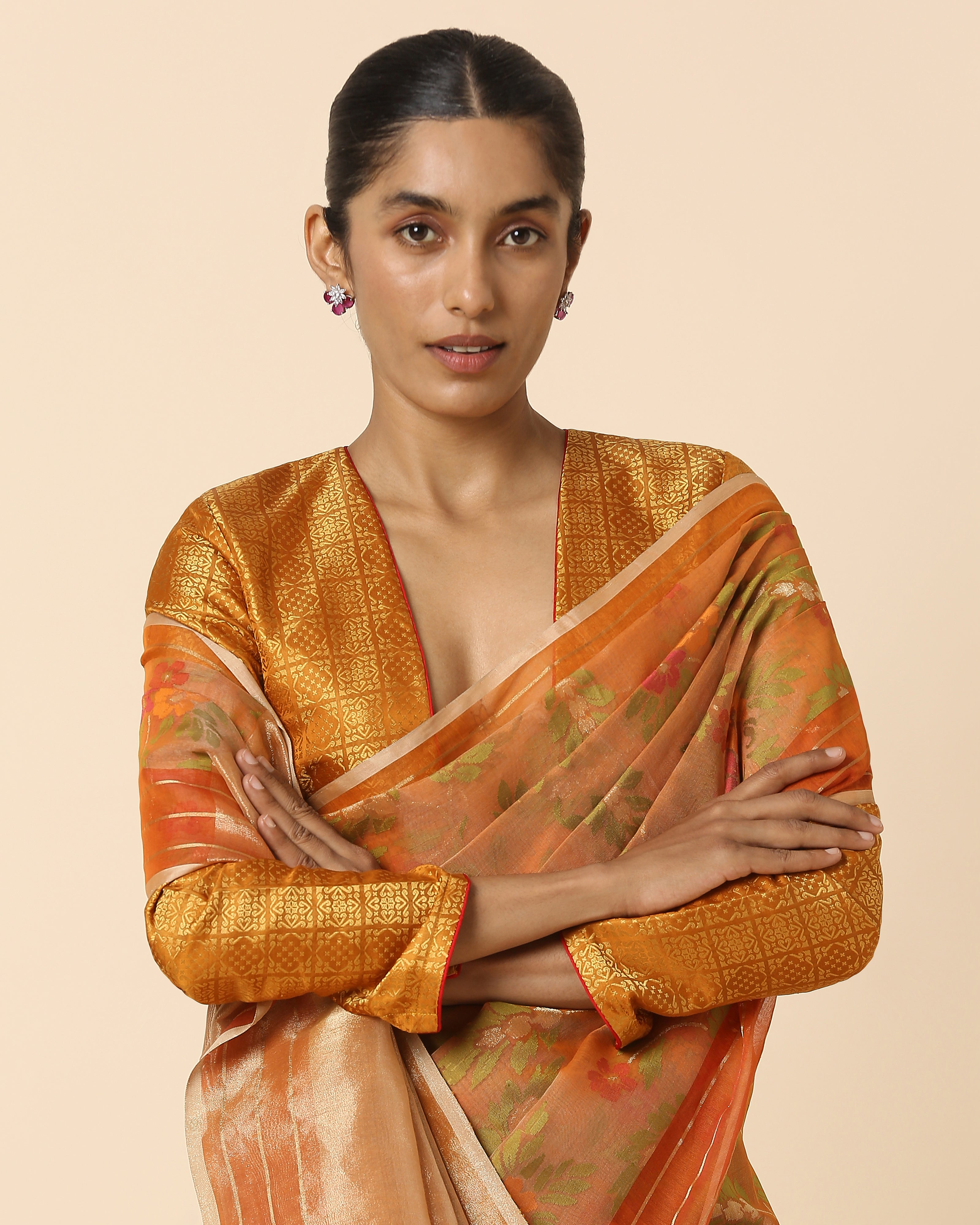 Lekhni Banarasi Jamdani Silk Cotton Saree