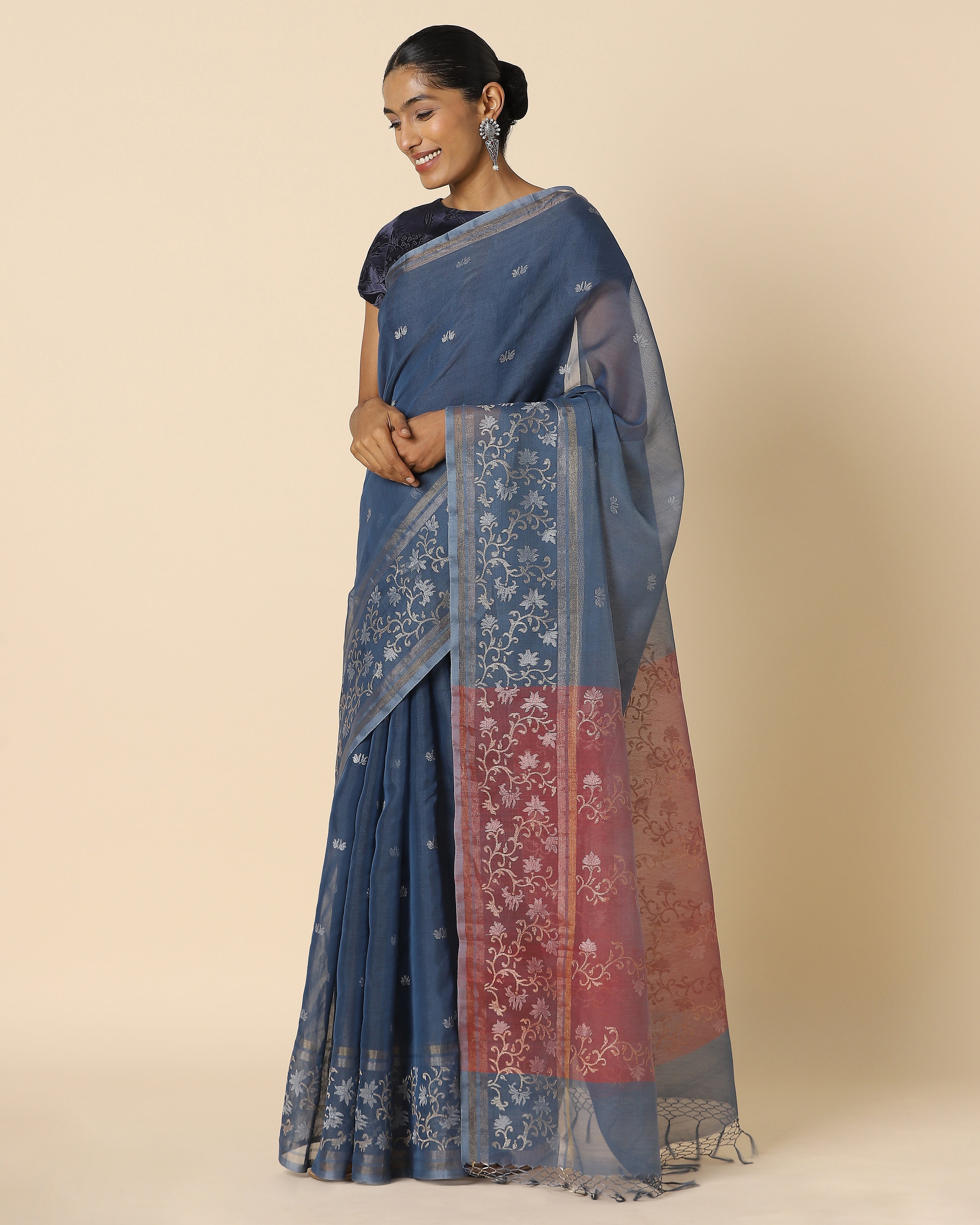 Aaisha Banarasi Jamdani Silk Cotton Saree