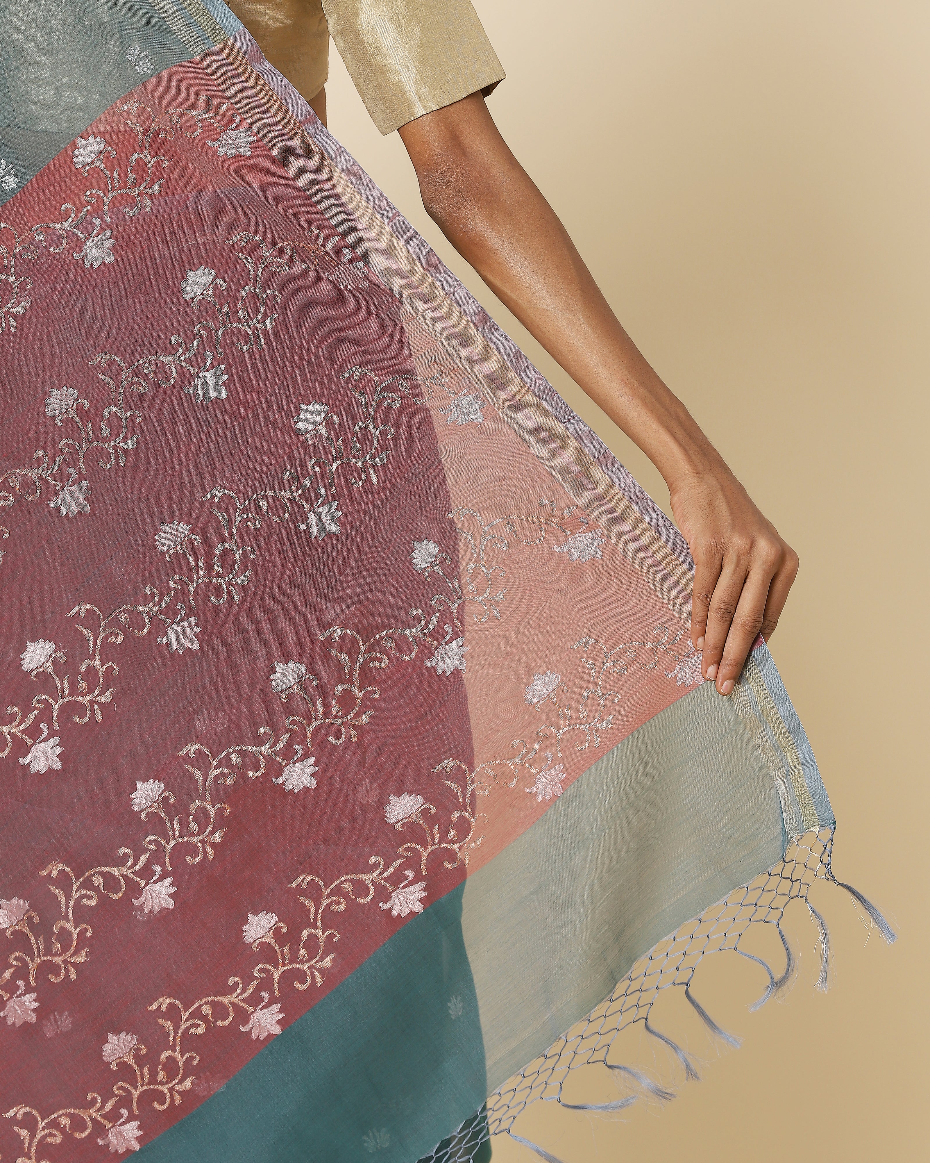 Aaisha Banarasi Jamdani Silk Cotton Saree