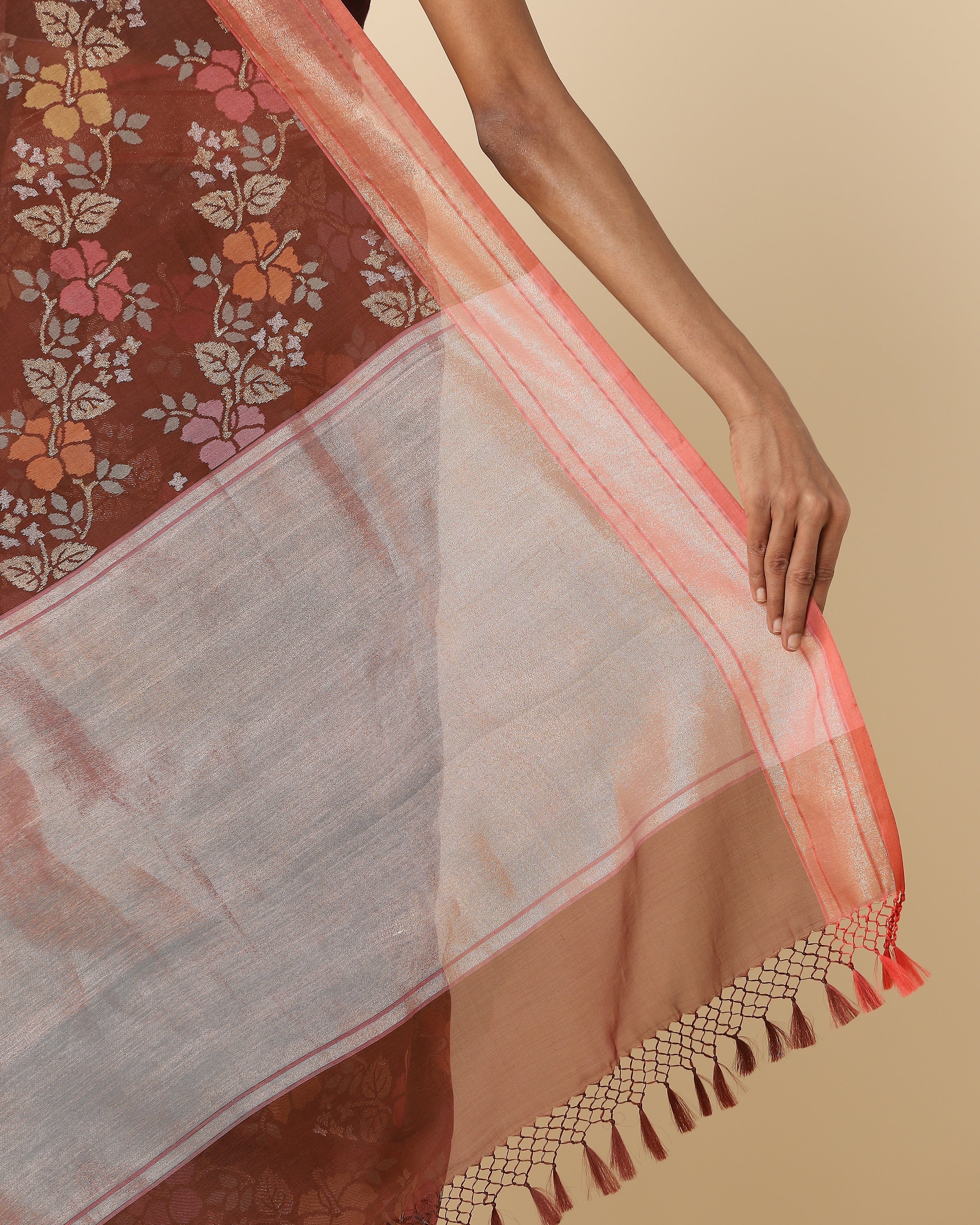 Sindhura Banarasi Jamdani Silk Cotton Saree