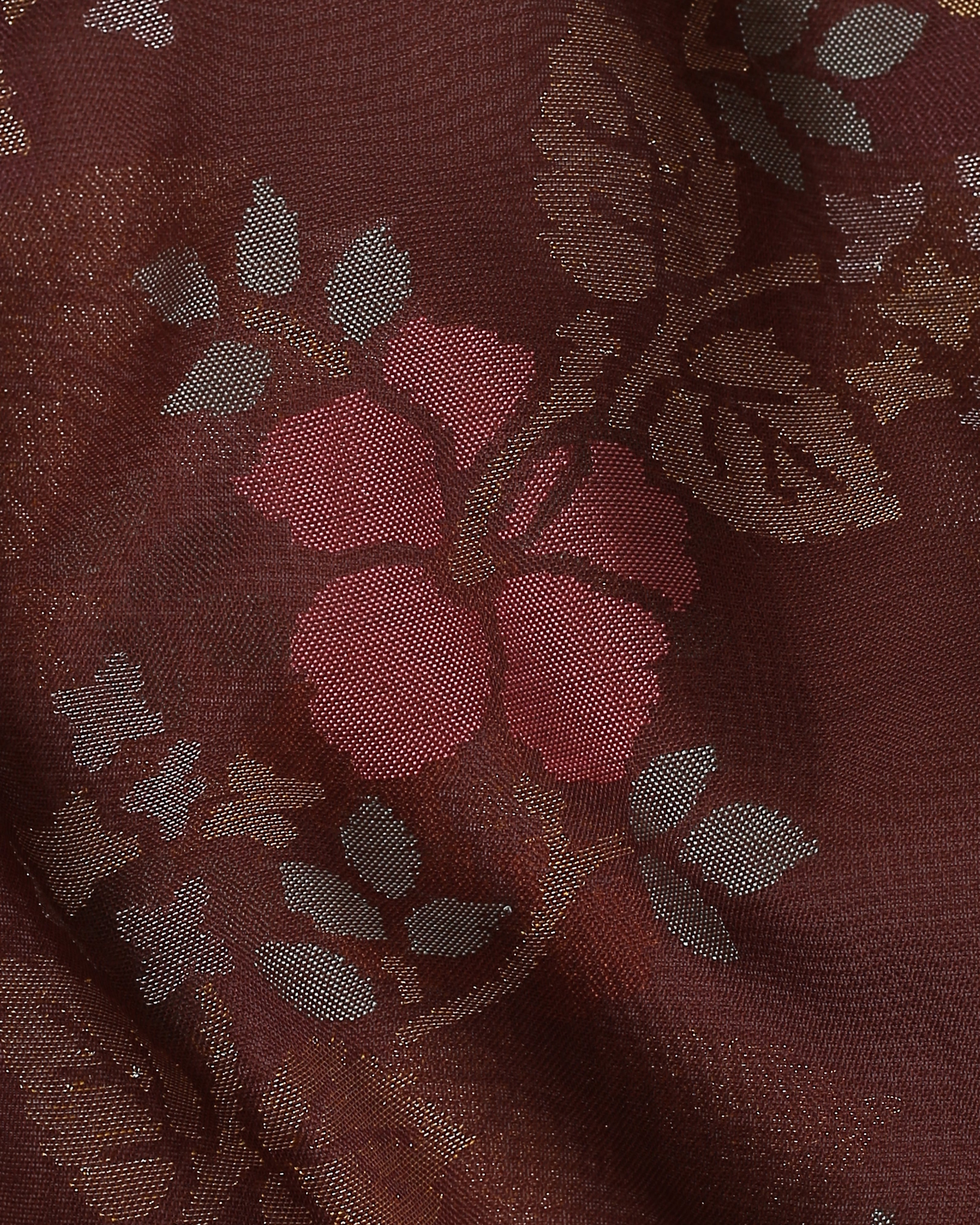 Sindhura Banarasi Jamdani Silk Cotton Saree