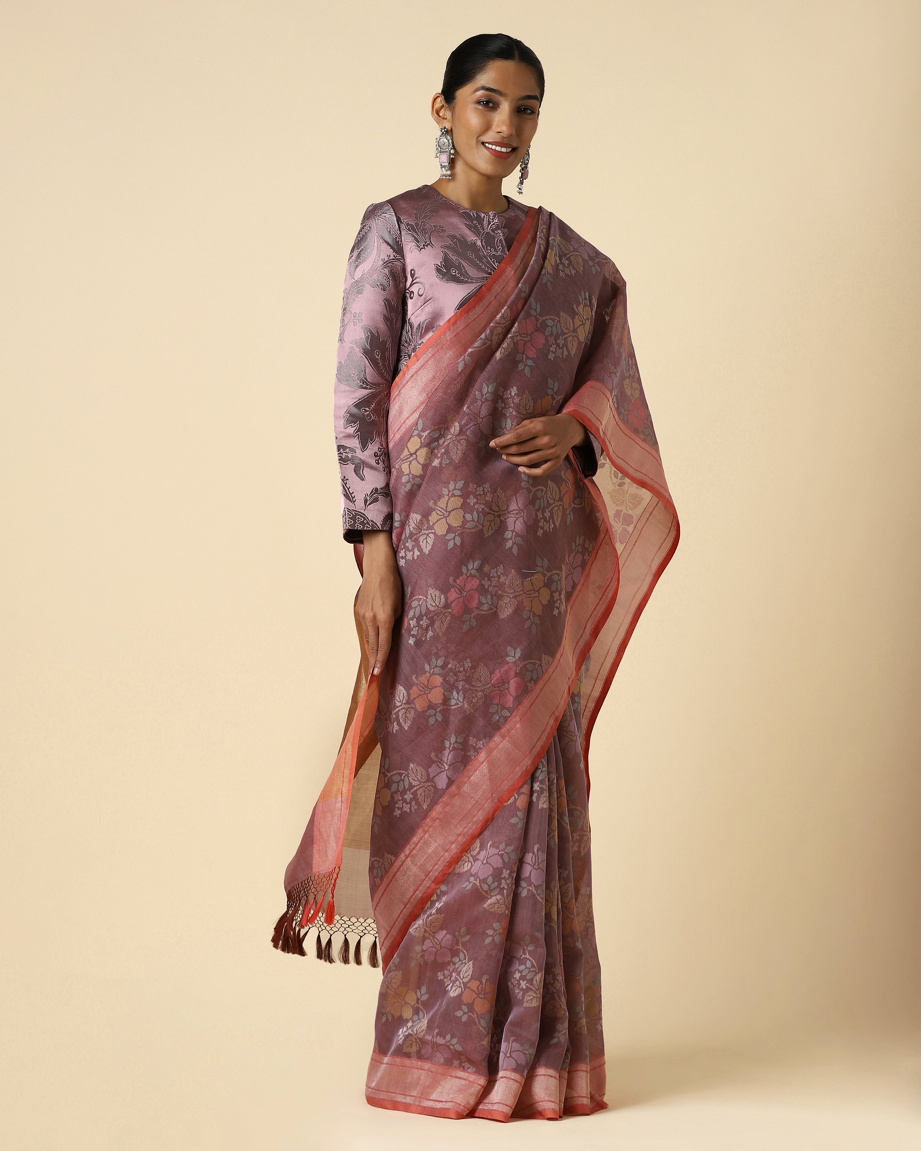 Sindhura Banarasi Jamdani Silk Cotton Saree