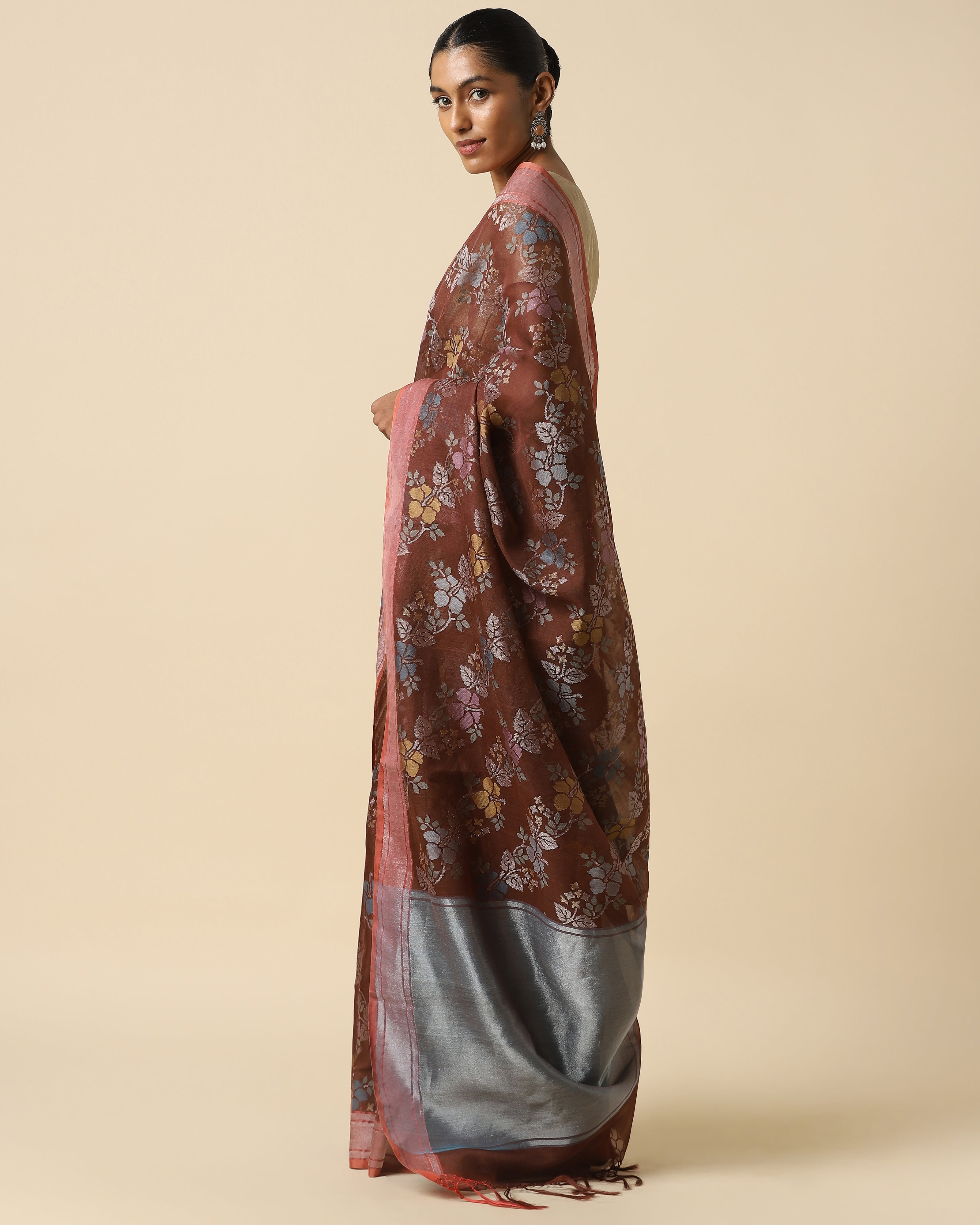 Sindhura Banarasi Jamdani Silk Cotton Saree