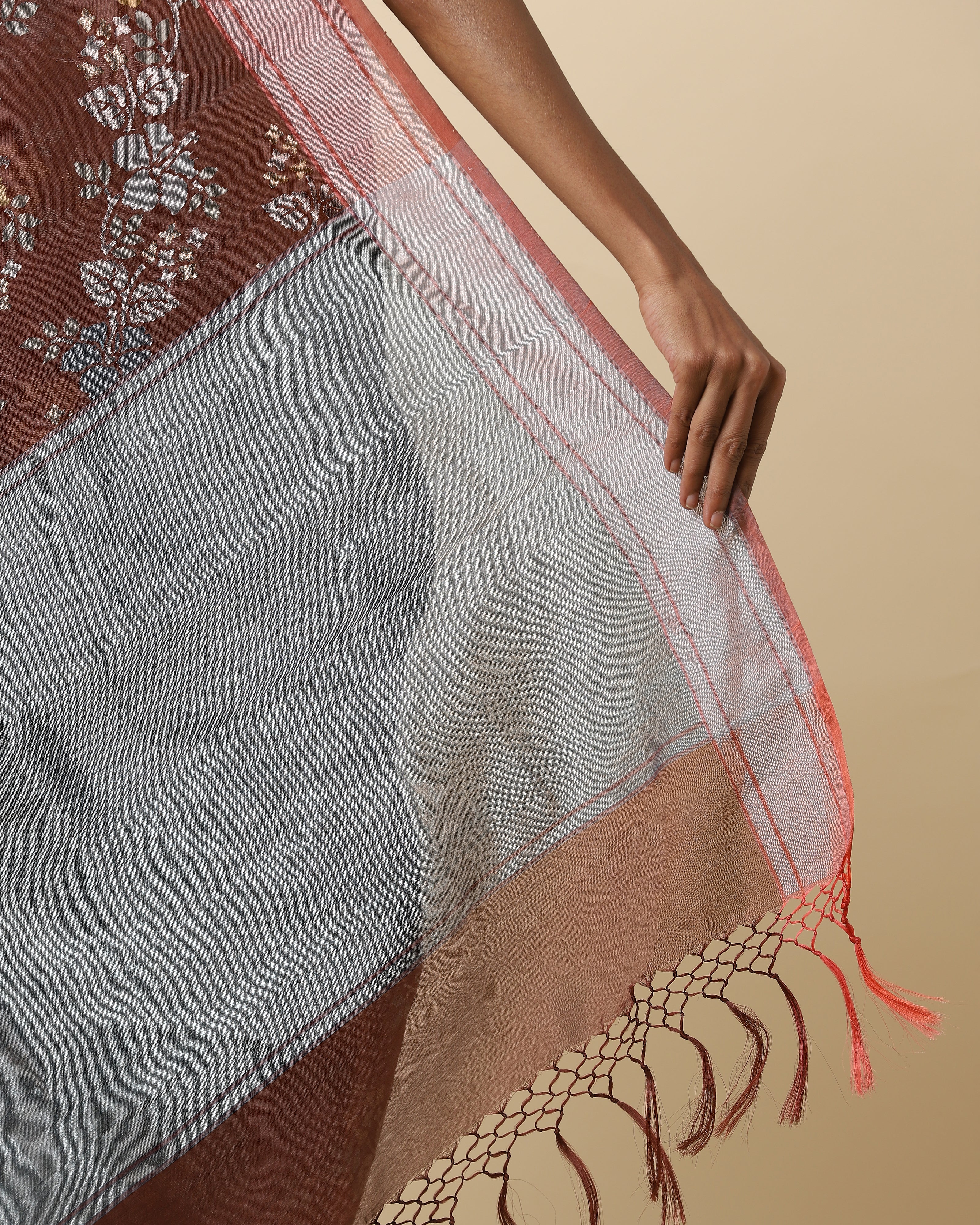 Sindhura Banarasi Jamdani Silk Cotton Saree