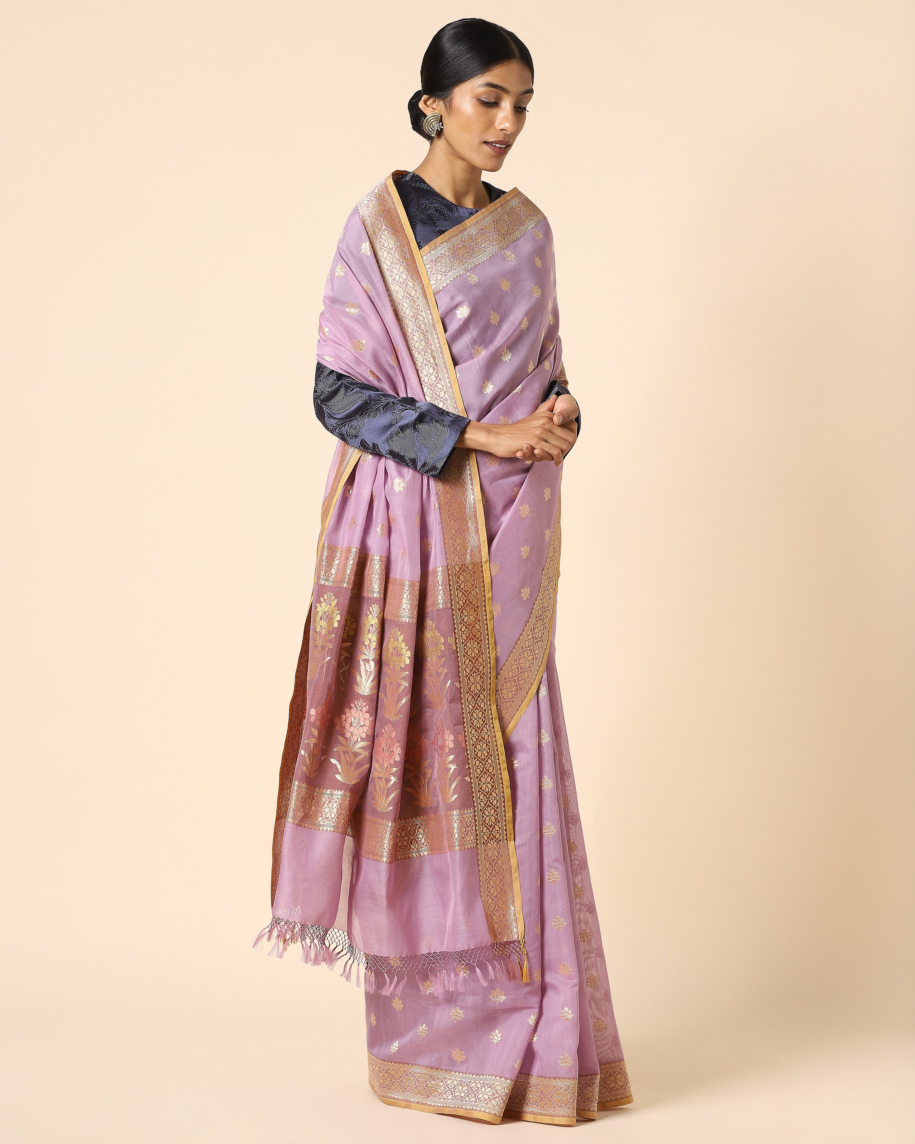 Chrysanta Banarasi Cutwork Silk Cotton Saree