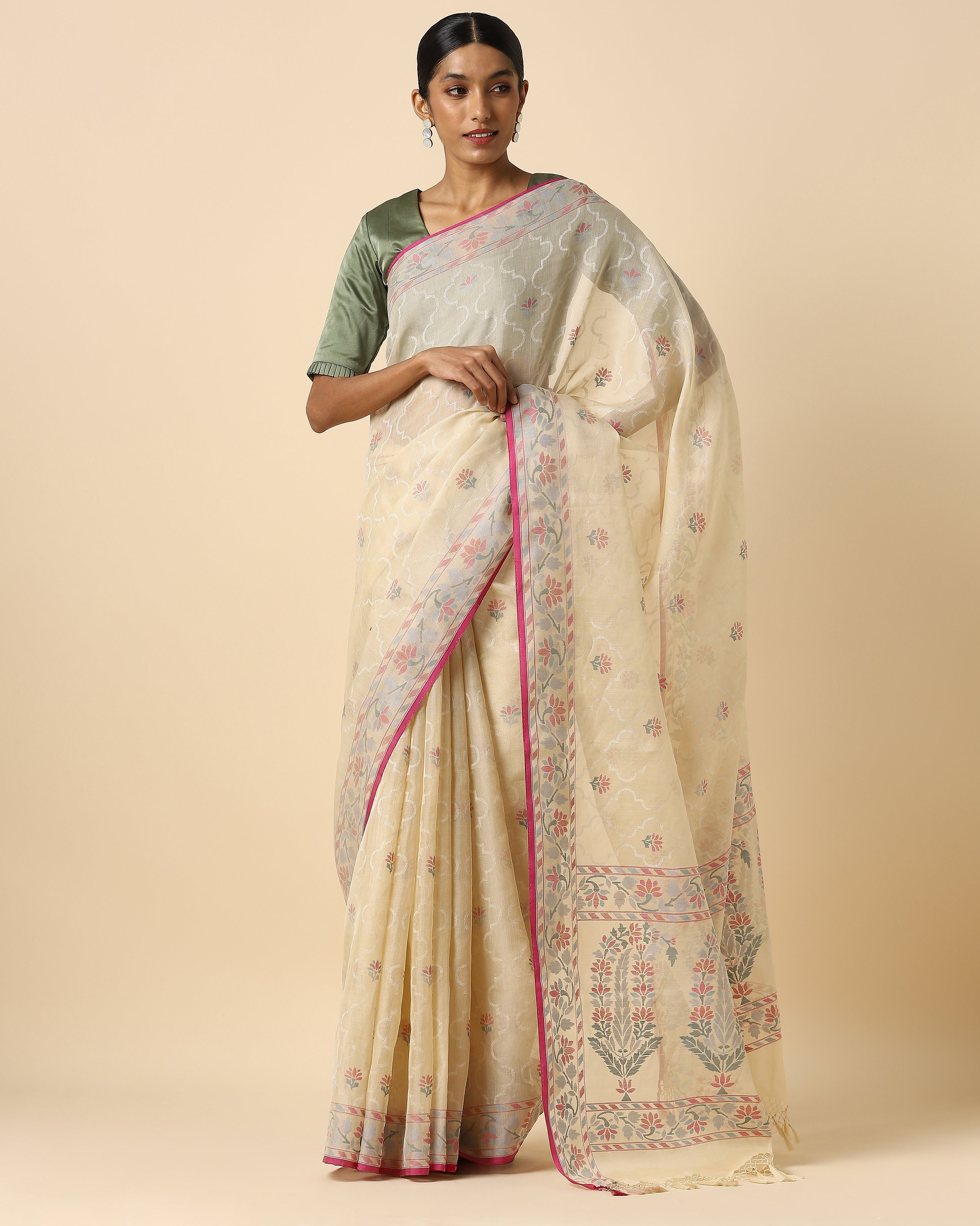 Afsa Banarasi Jamdani Silk Cotton Saree
