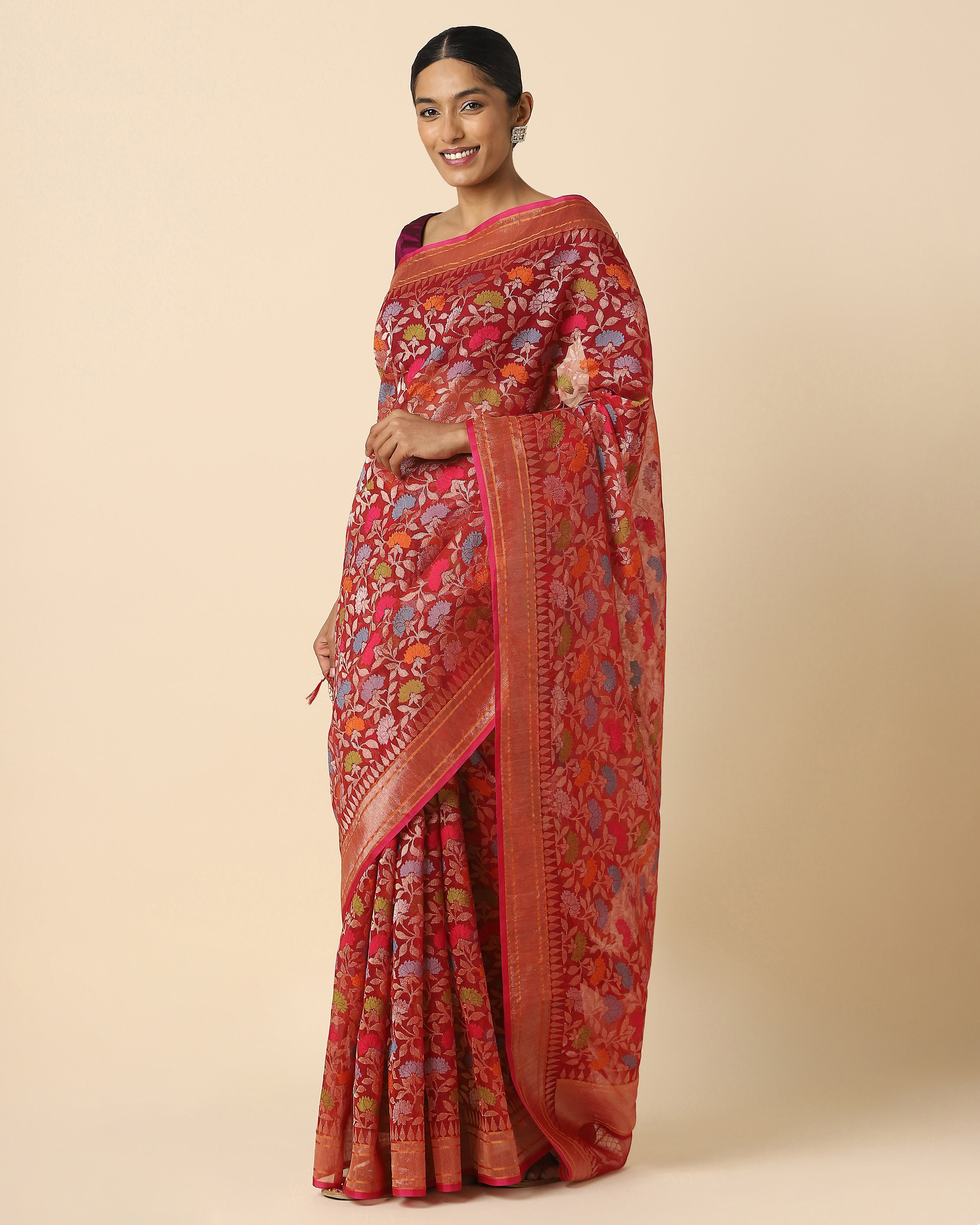 Ishank Banarasi Jamdani Silk Cotton Saree