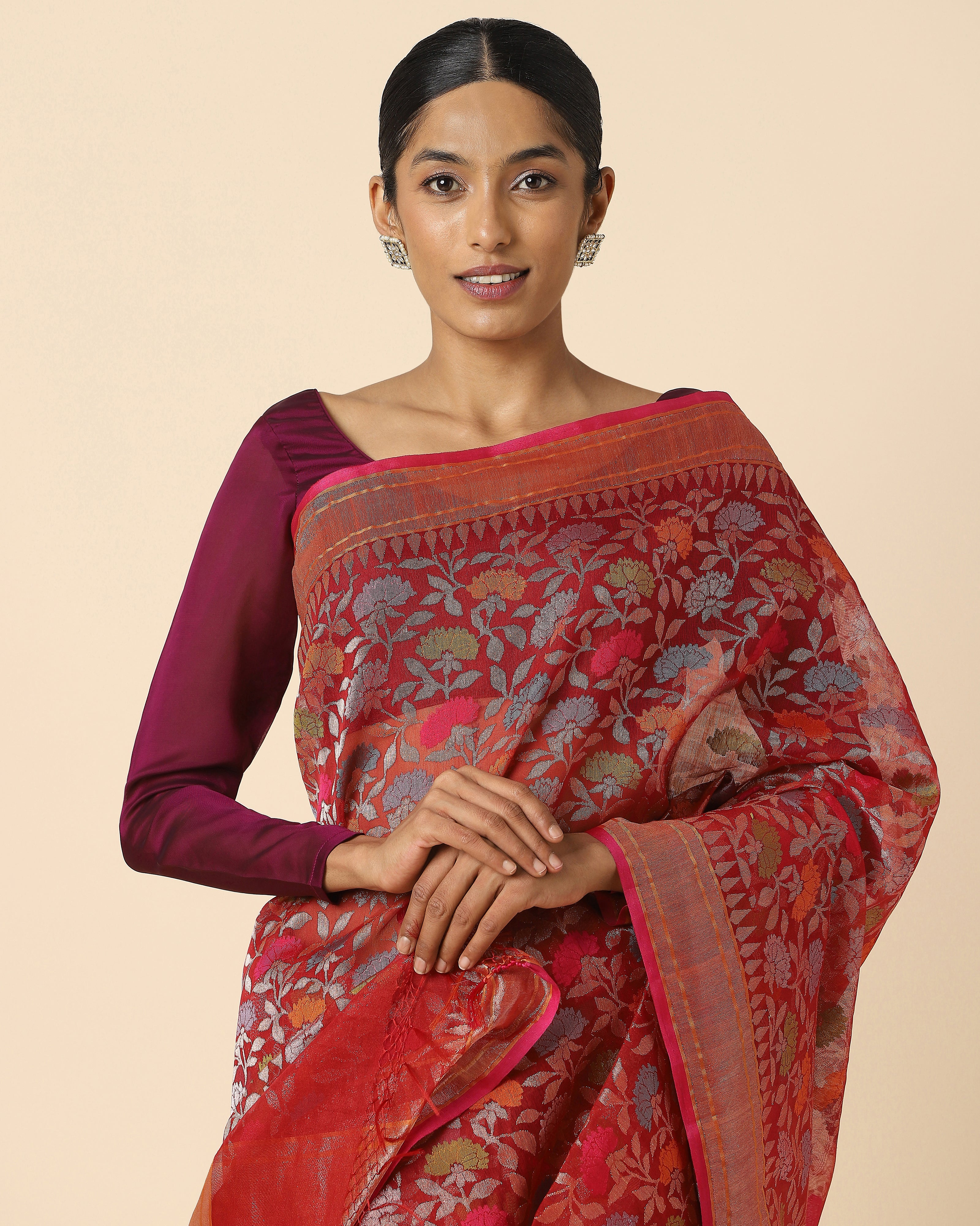 Ishank Banarasi Jamdani Silk Cotton Saree