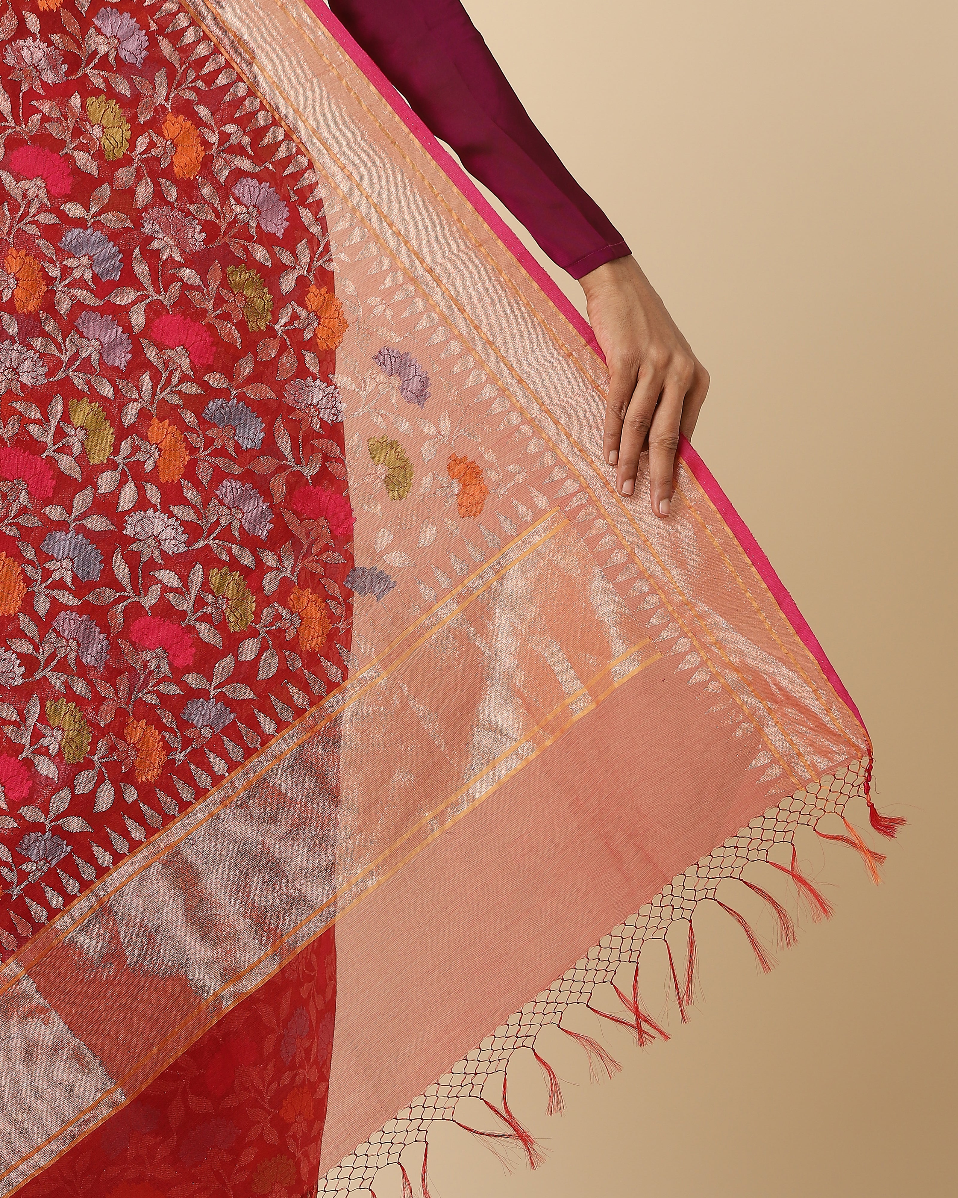 Ishank Banarasi Jamdani Silk Cotton Saree