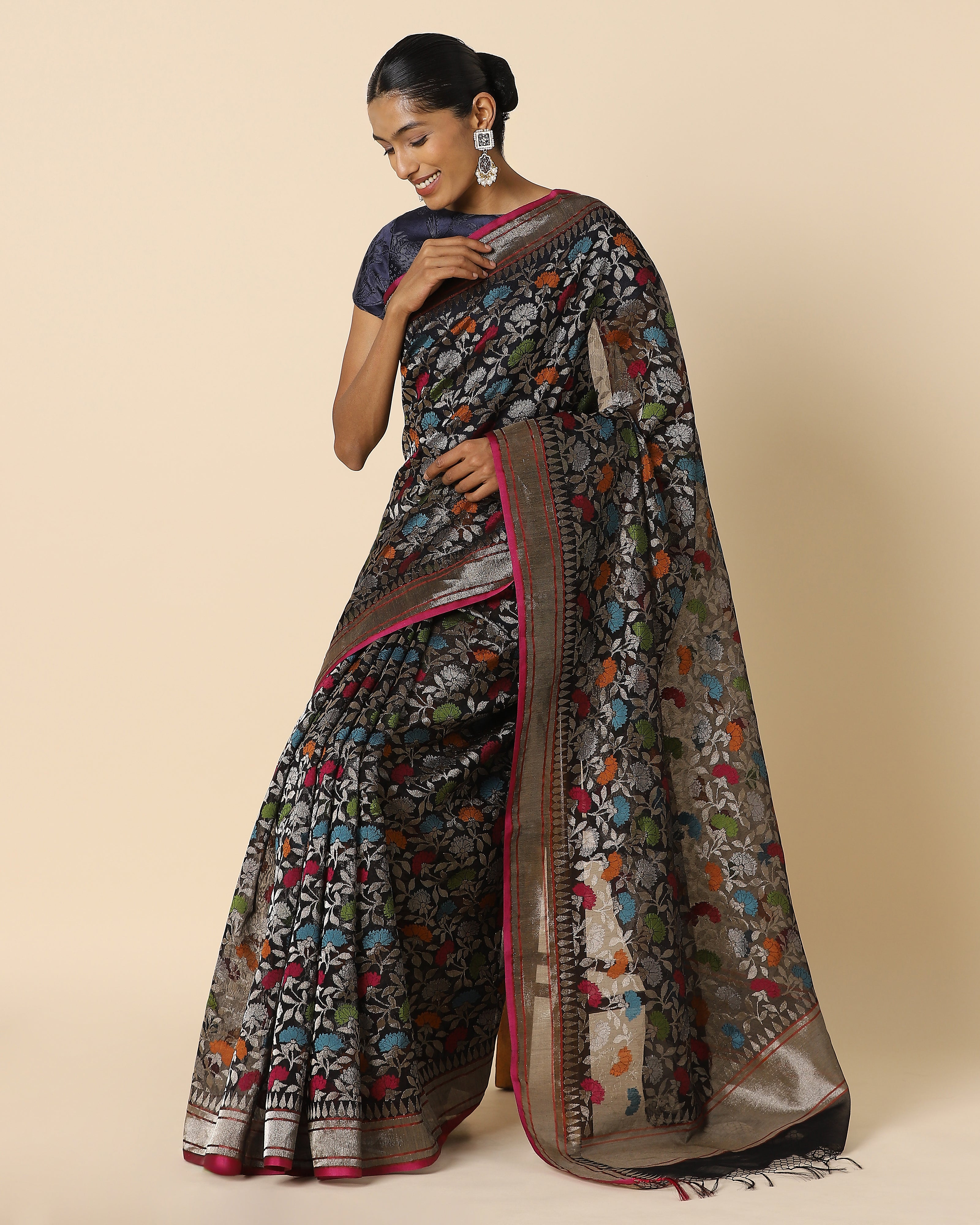 Ishank Banarasi Jamdani Silk Cotton Saree