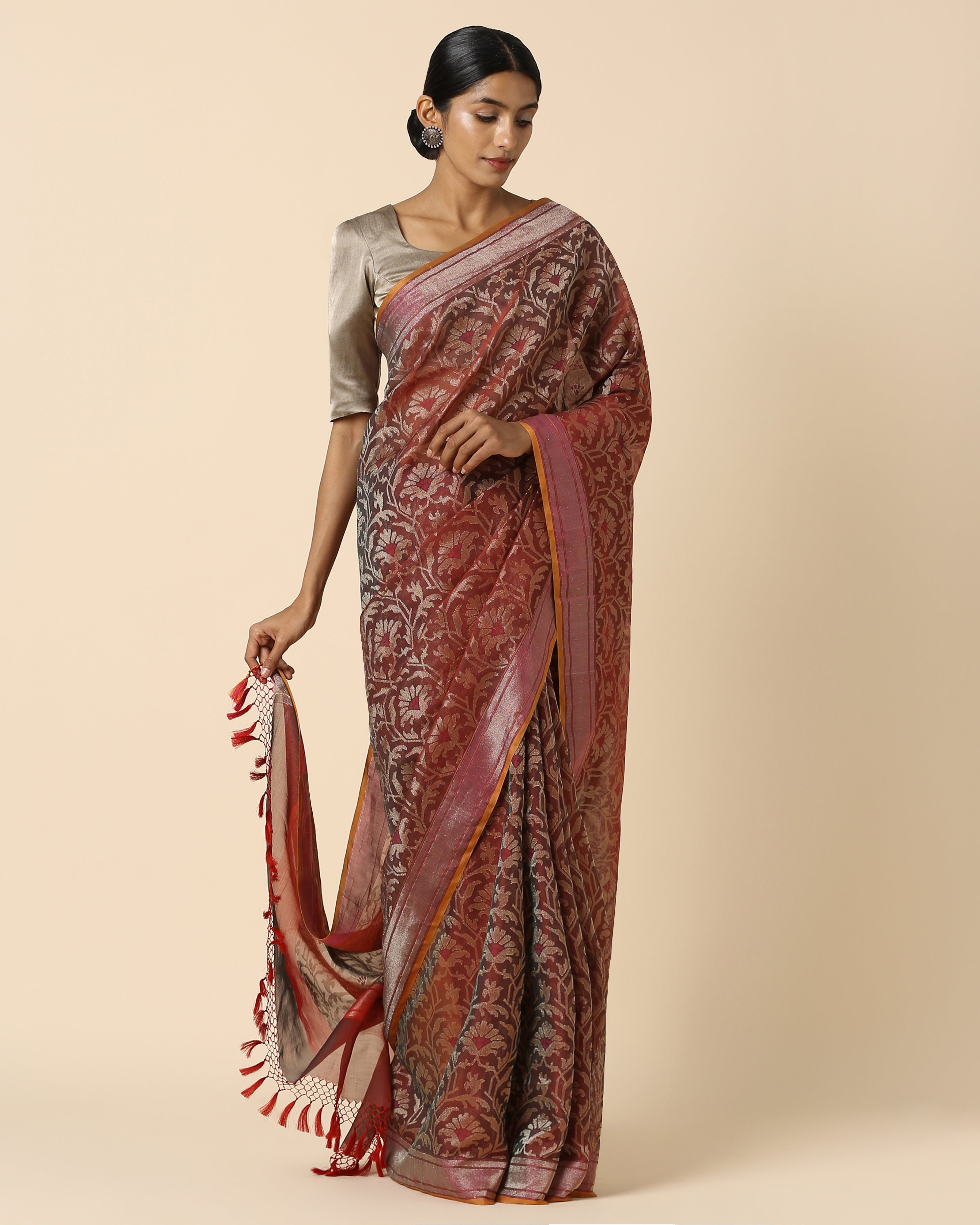 Laksh Banarasi Jamdani Silk Cotton Saree