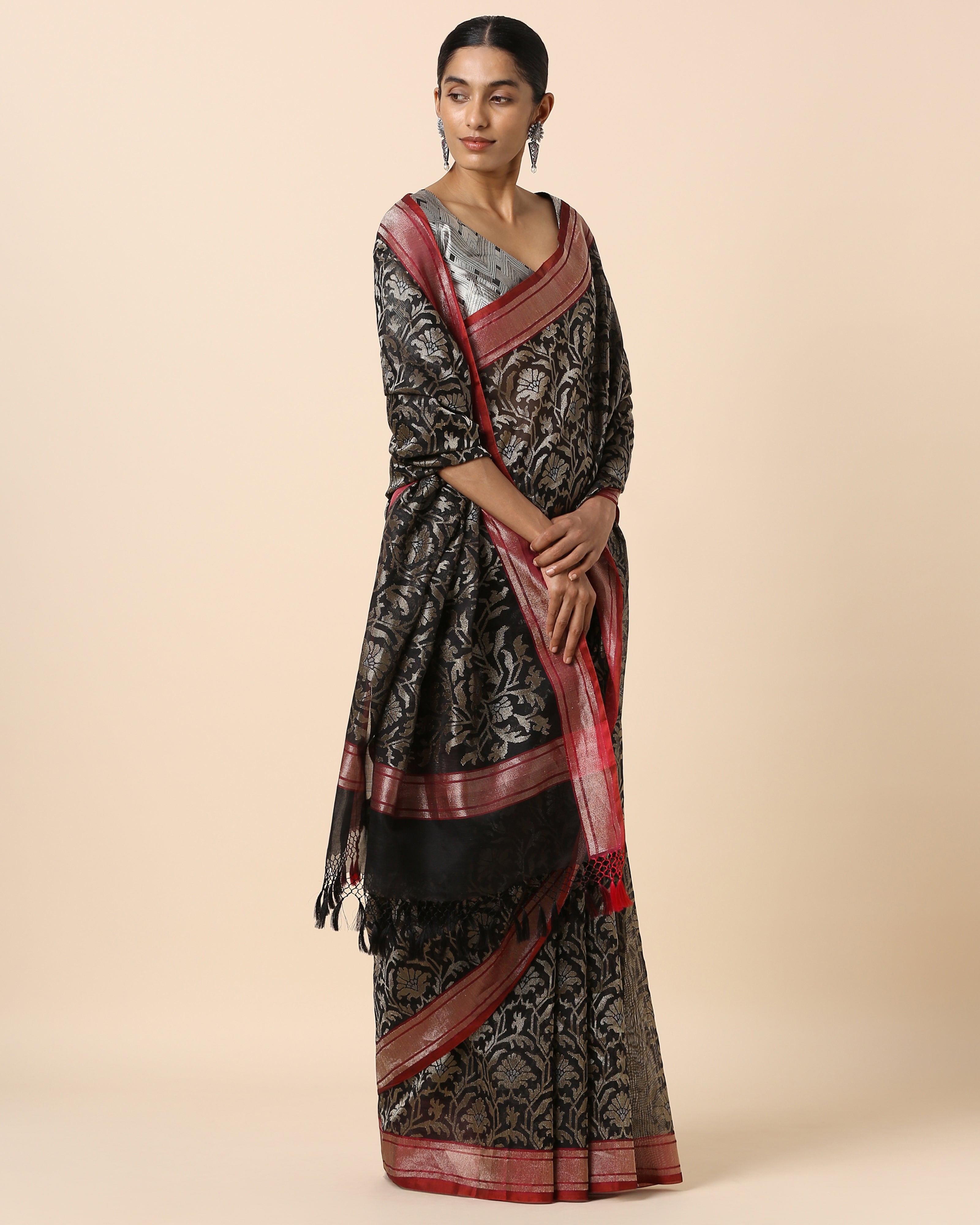 Laksh Banarasi Jamdani Silk Cotton Saree