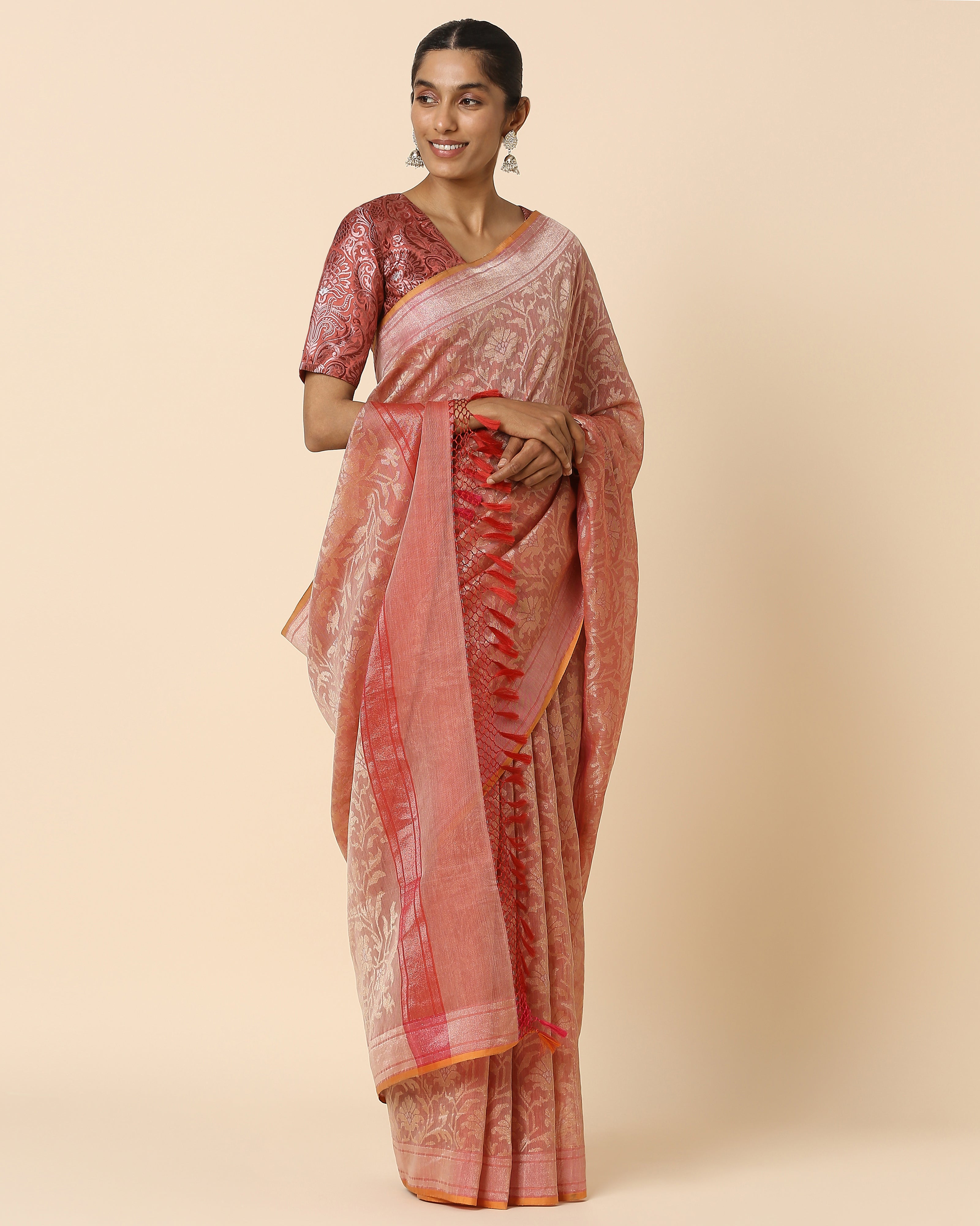 Laksh Banarasi Jamdani Silk Cotton Saree