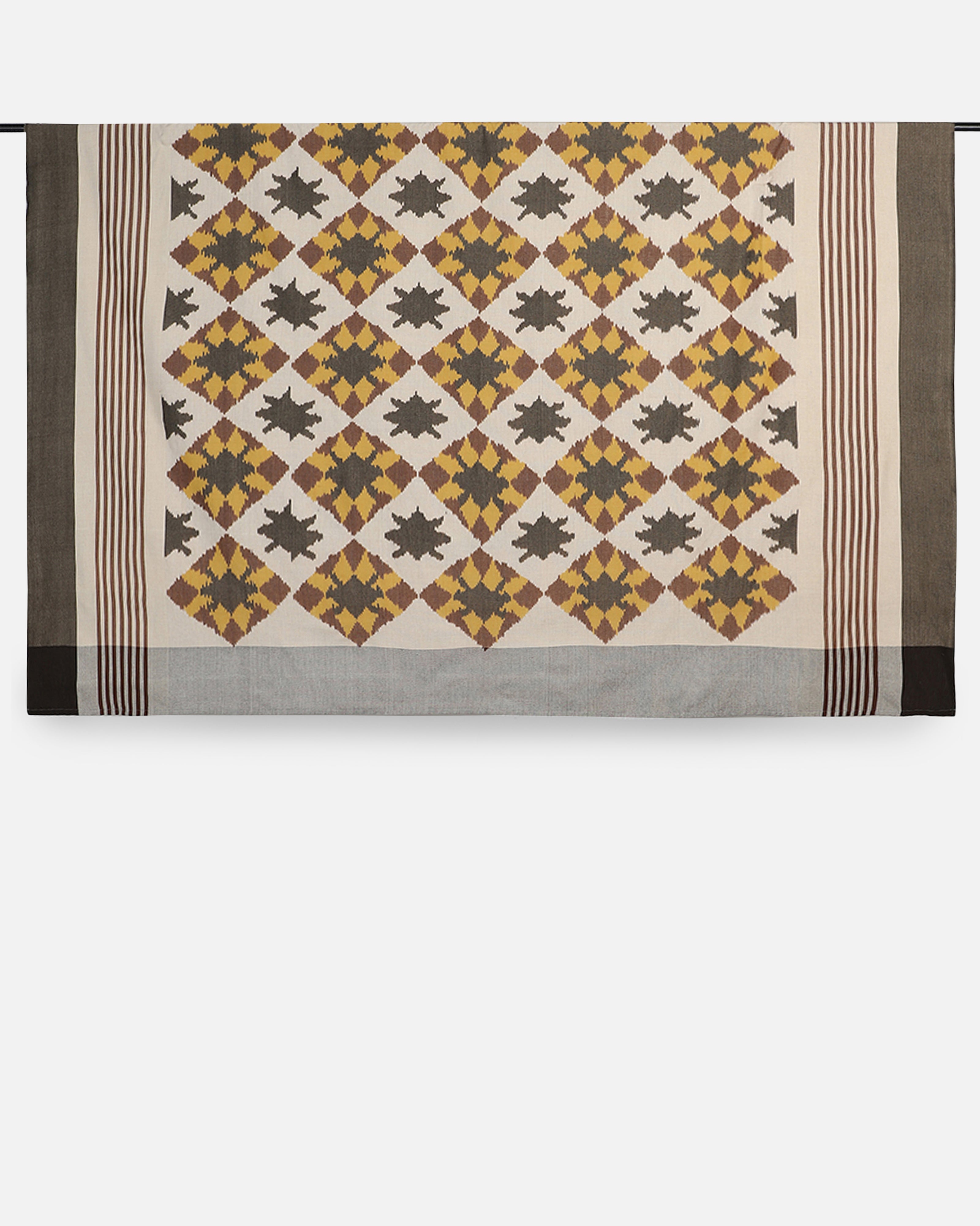 Andrei Pochampally Warp Ikat Cotton Double Bed Cover