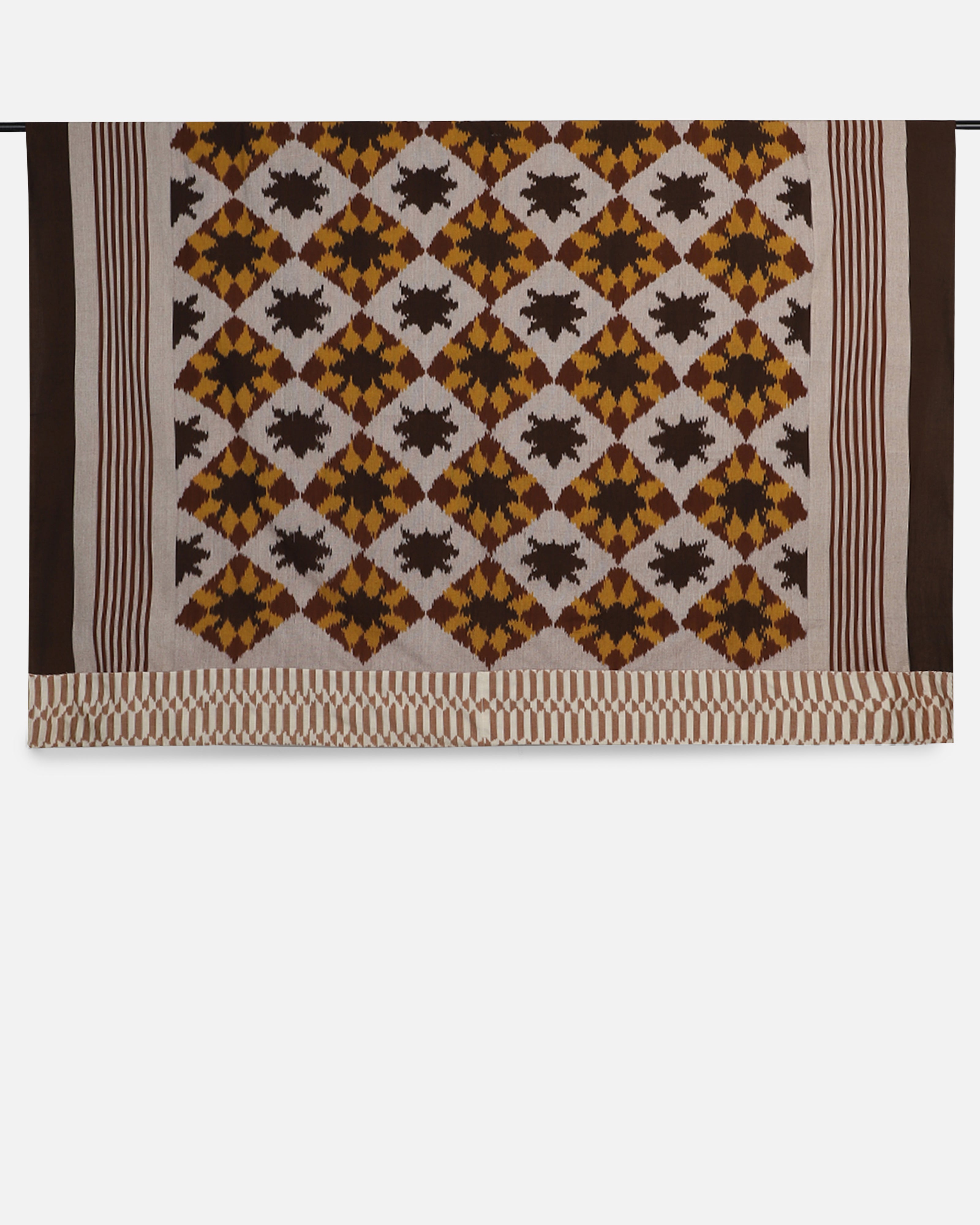 Andrei Pochampally Warp Ikat Cotton Double Bed Cover