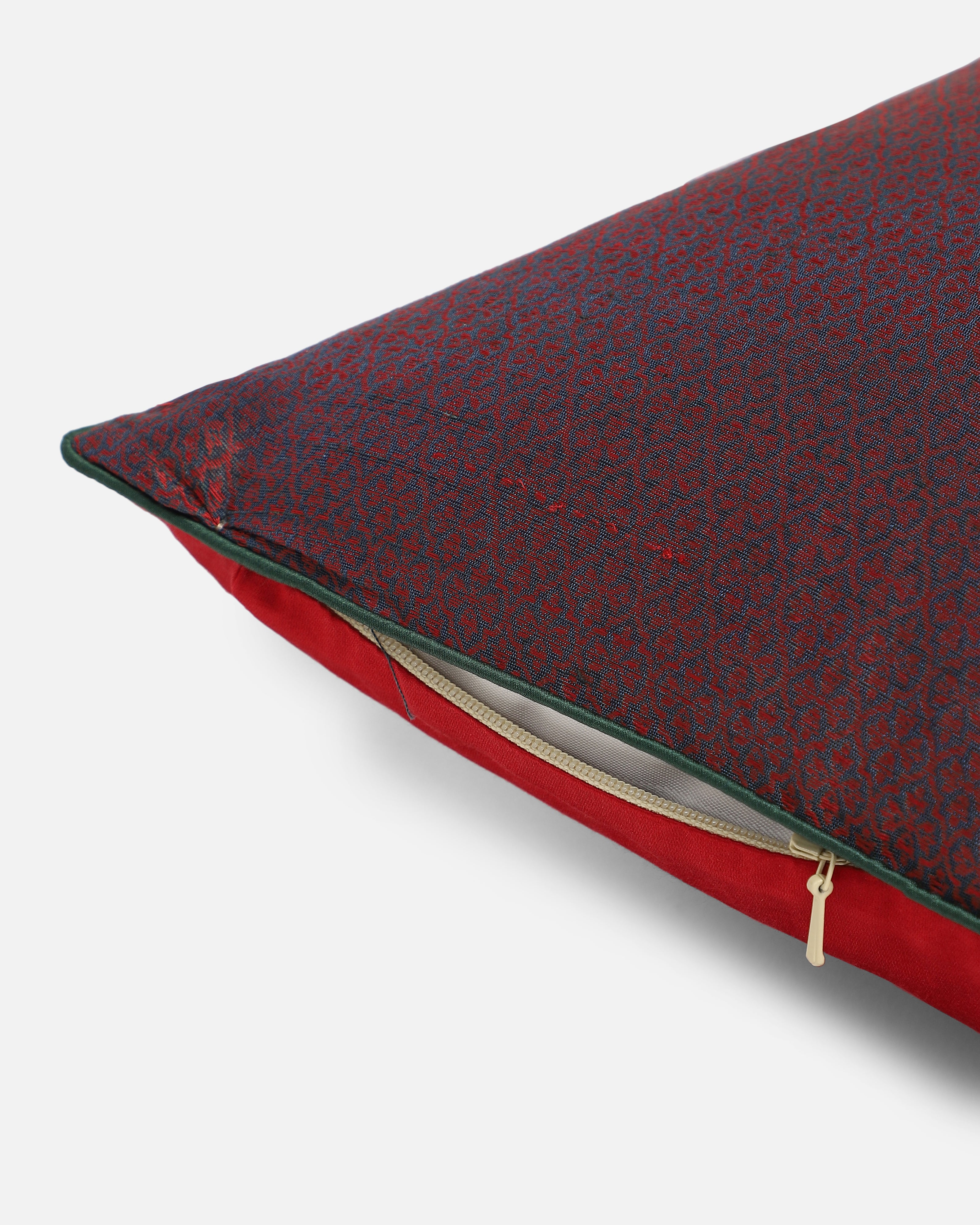 Qudsia Banarasi Satin Brocade Silk Linen Cushion Cover