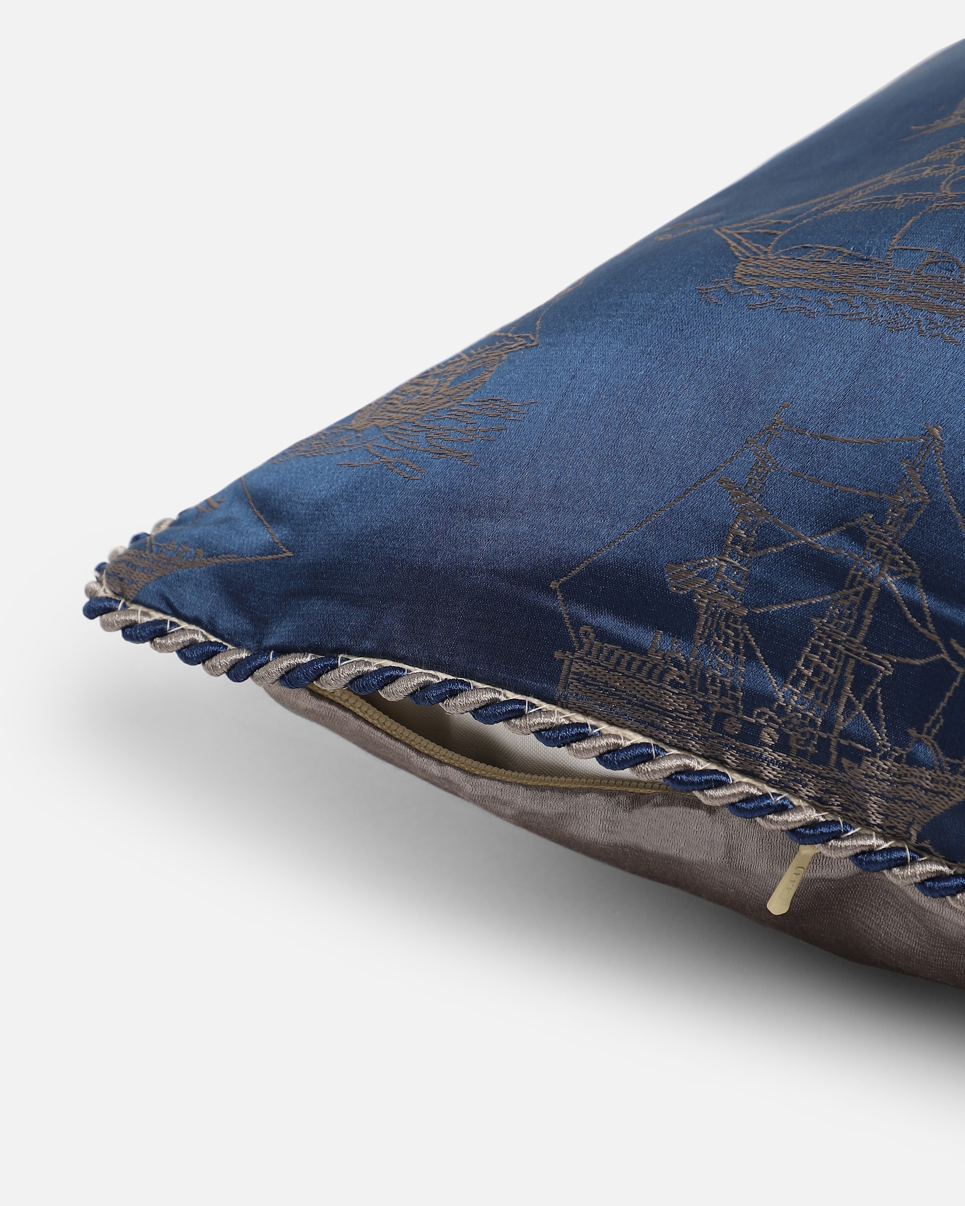 Naav Banarasi Tanchoi Silk Cushion Cover