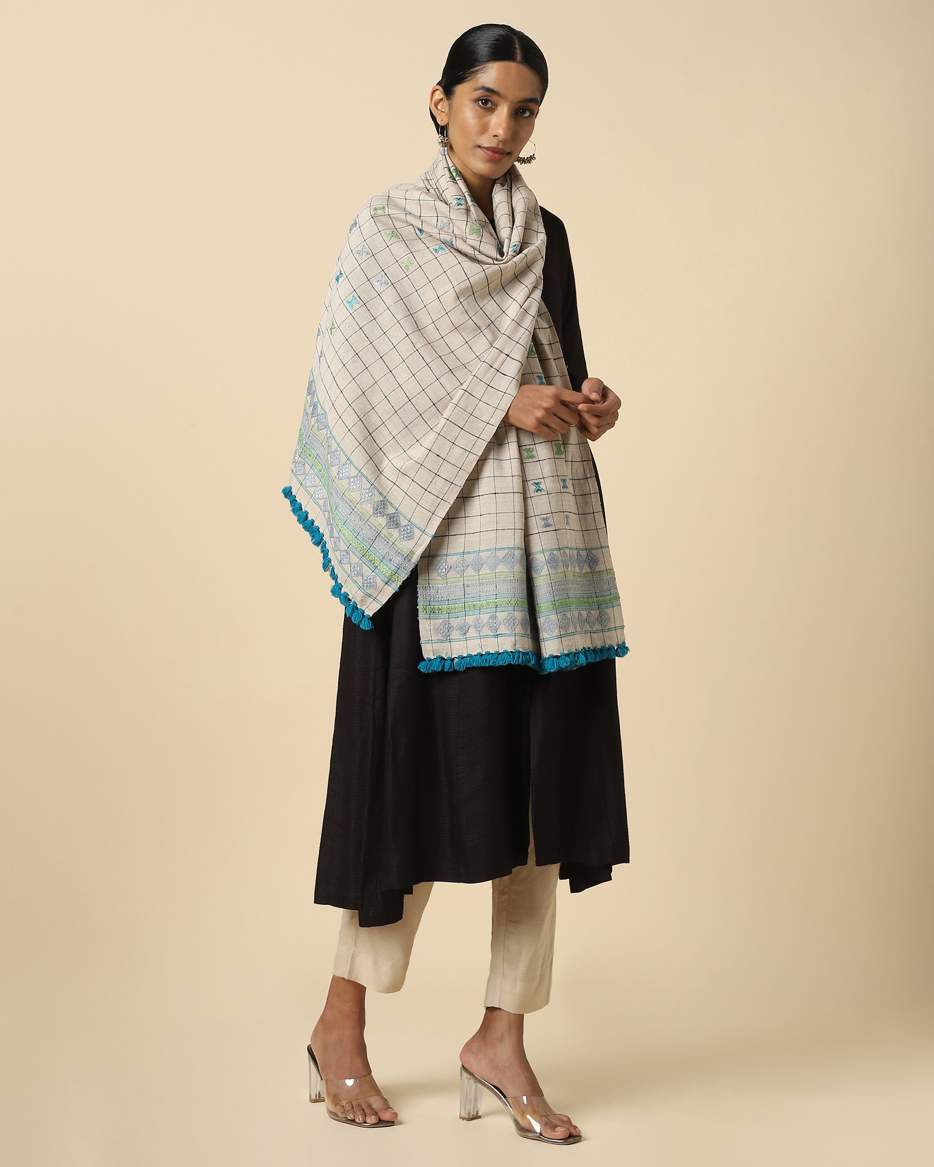 Dhruv Bhujodi Extra Weft Wool Silk Stole