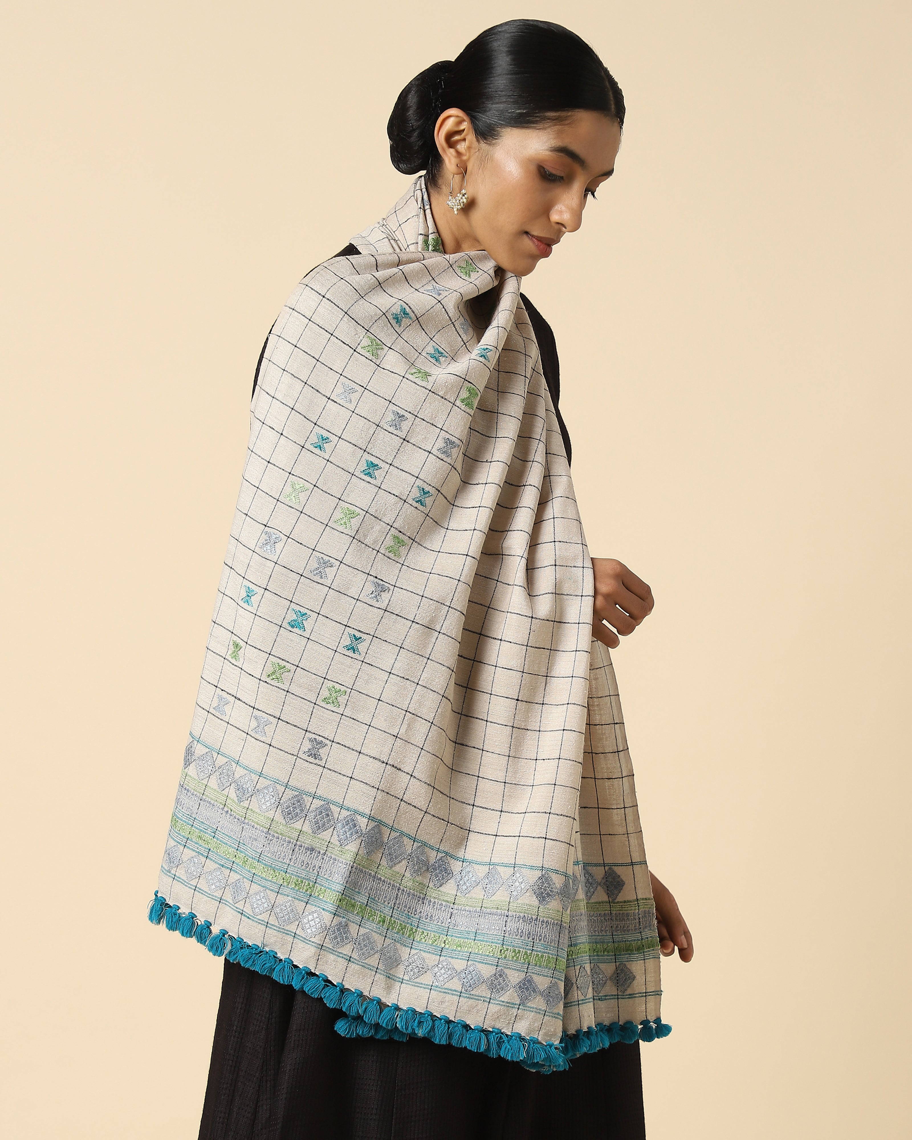 Dhruv Bhujodi Extra Weft Wool Silk Stole