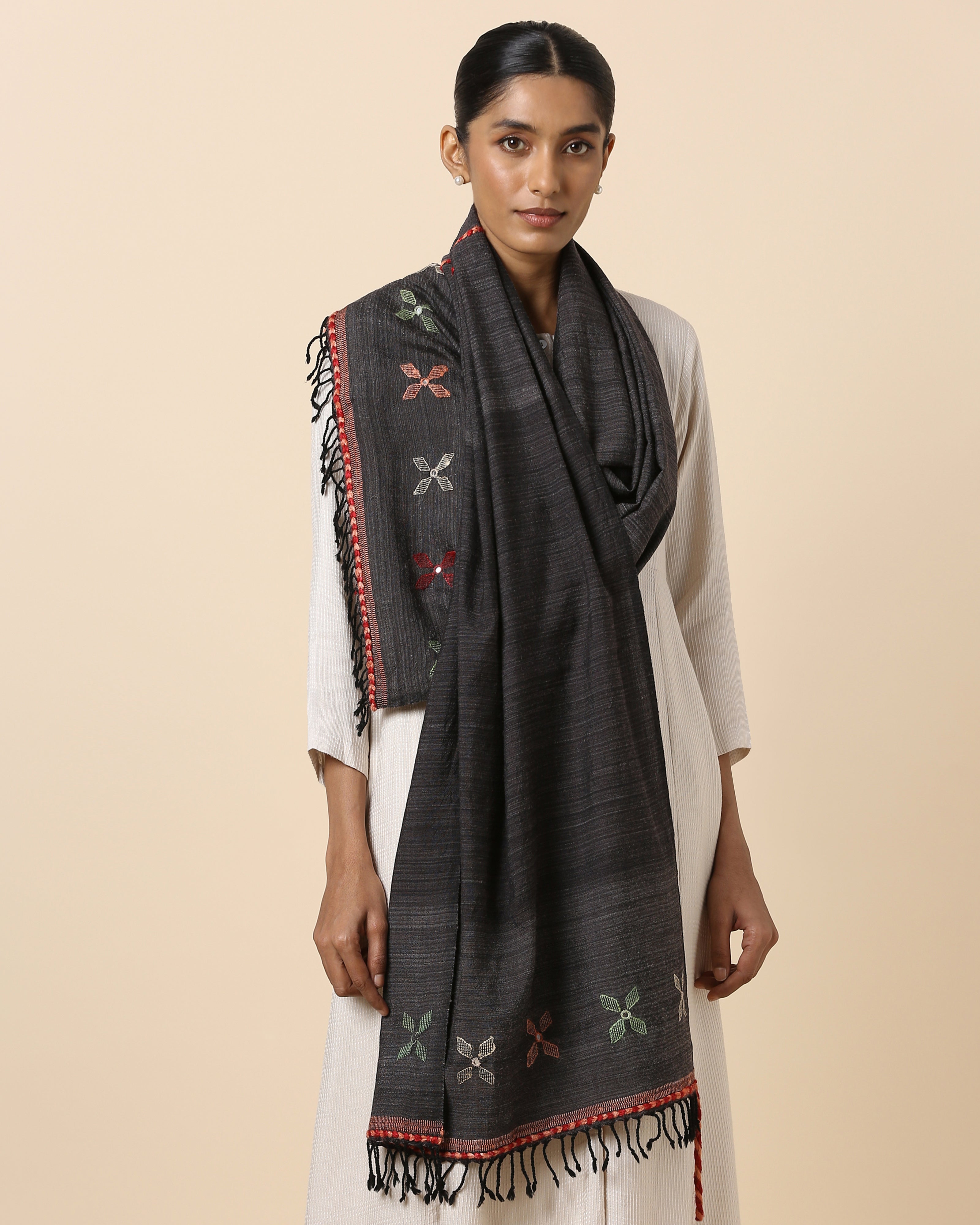 Floryn Bhujodi Extra Weft Wool Silk Stole