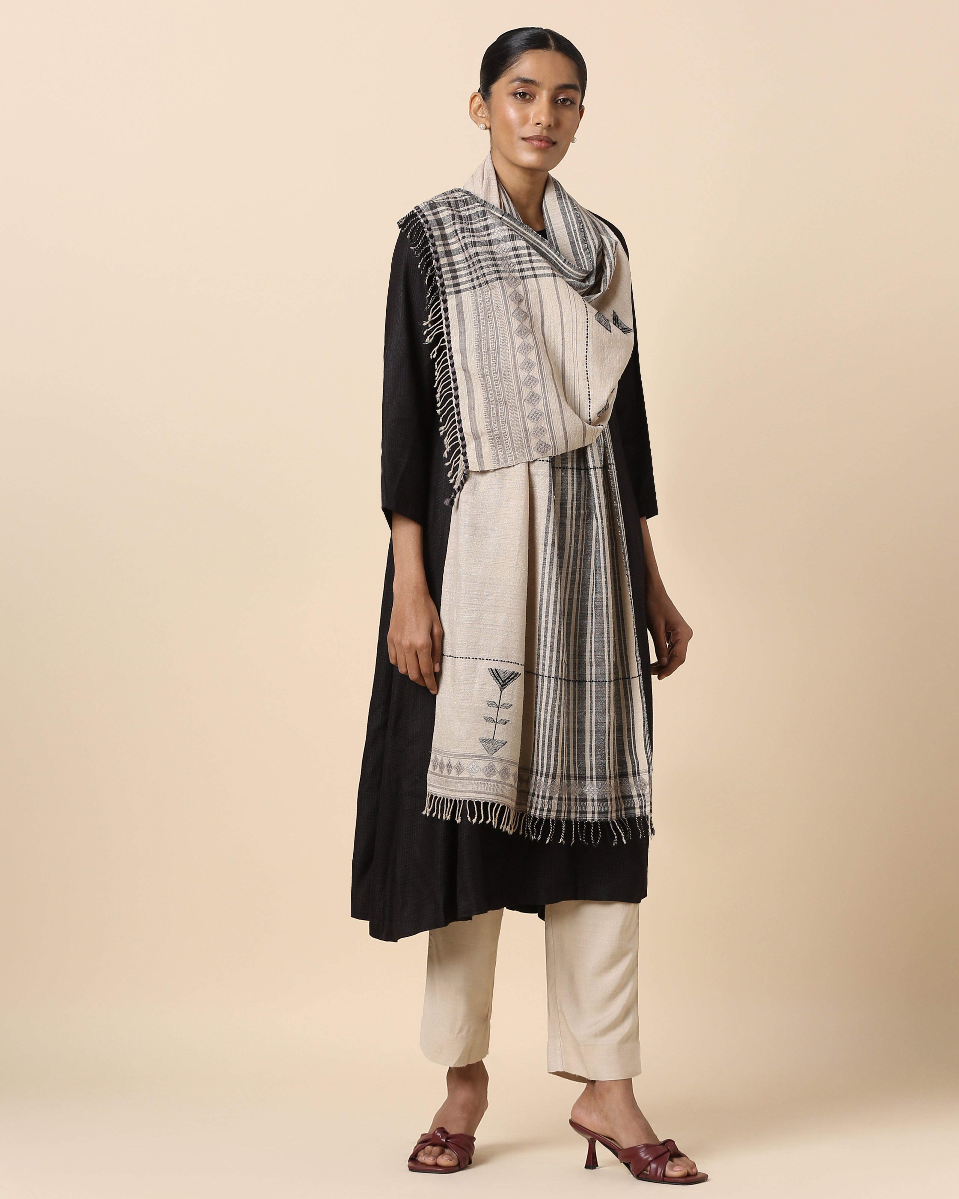 Volta Bhujodi Extra Weft Wool Silk Stole