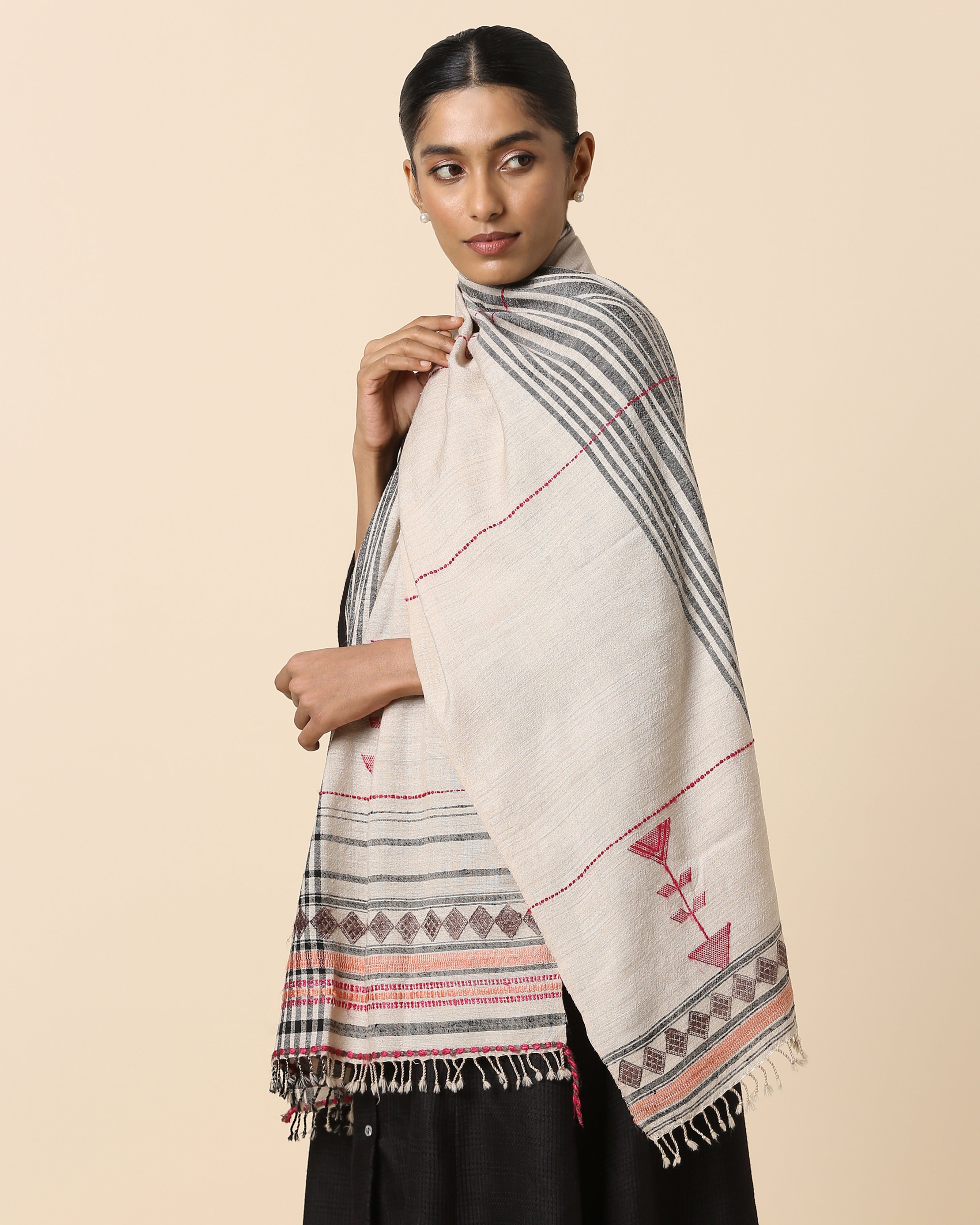 Volta Bhujodi Extra Weft Wool Silk Stole