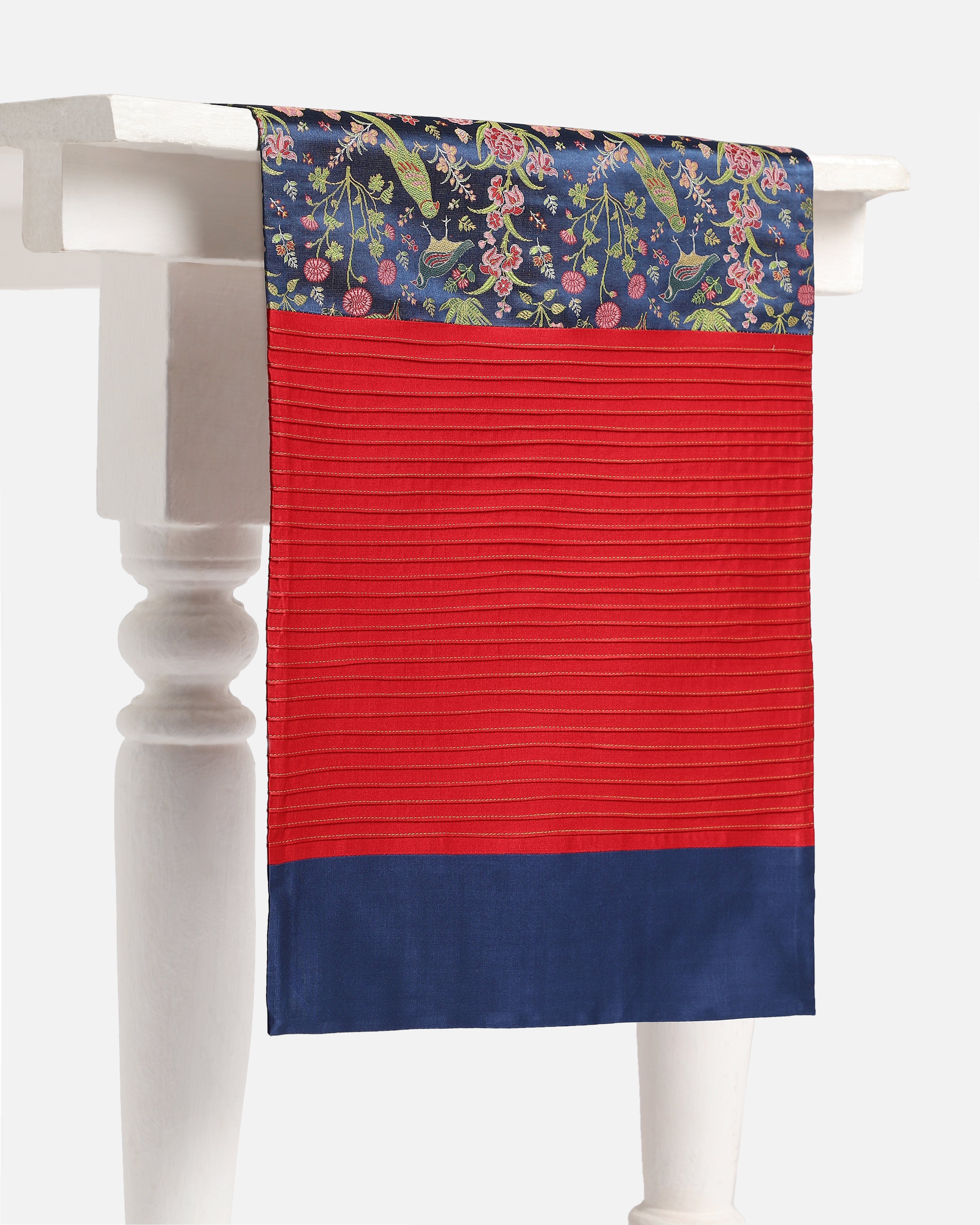 Mahtab Bagh Banarasi Tanchoi Silk Table Runner
