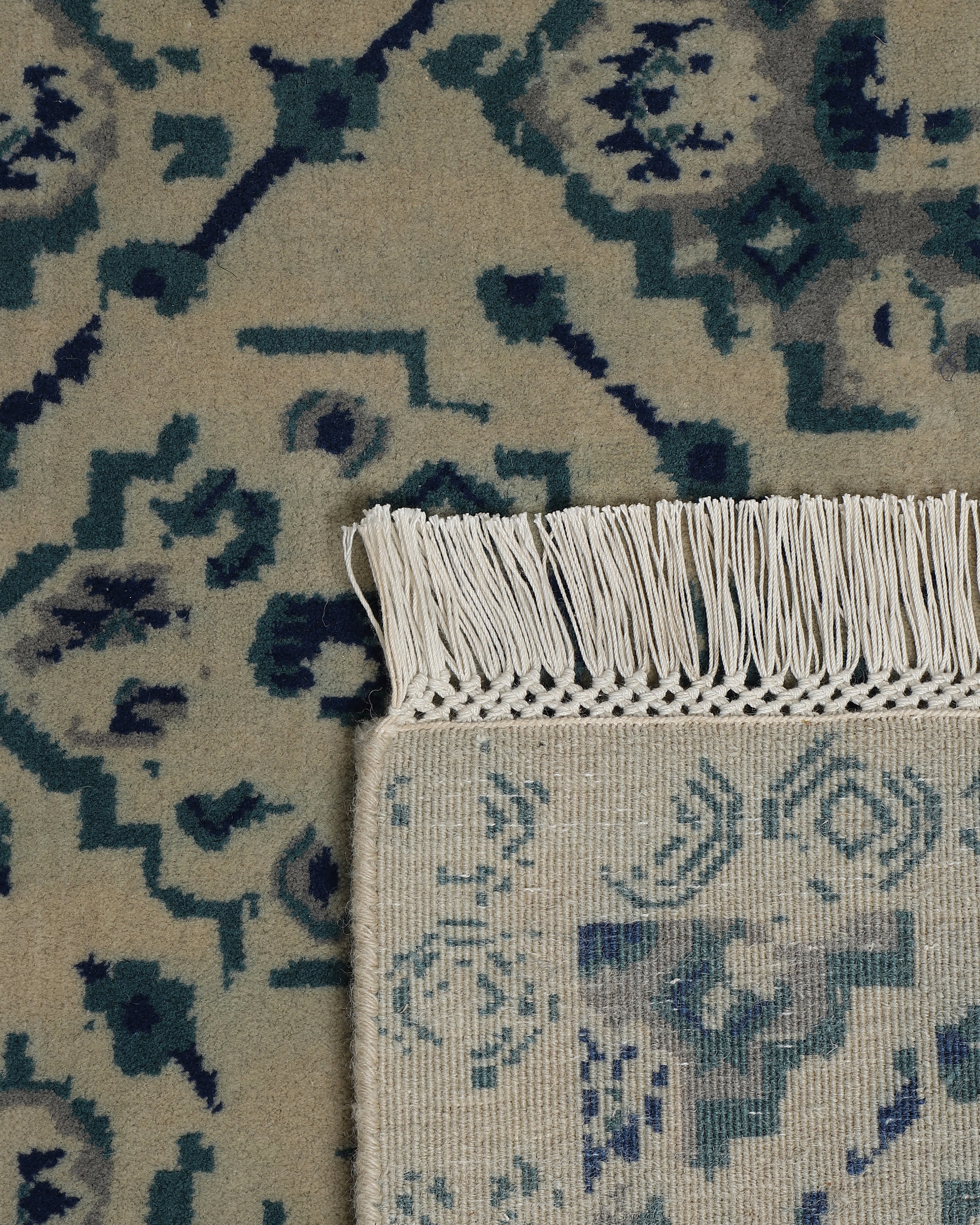 Oceana Bhadohi Hand Knotted Cotton Wool Rug