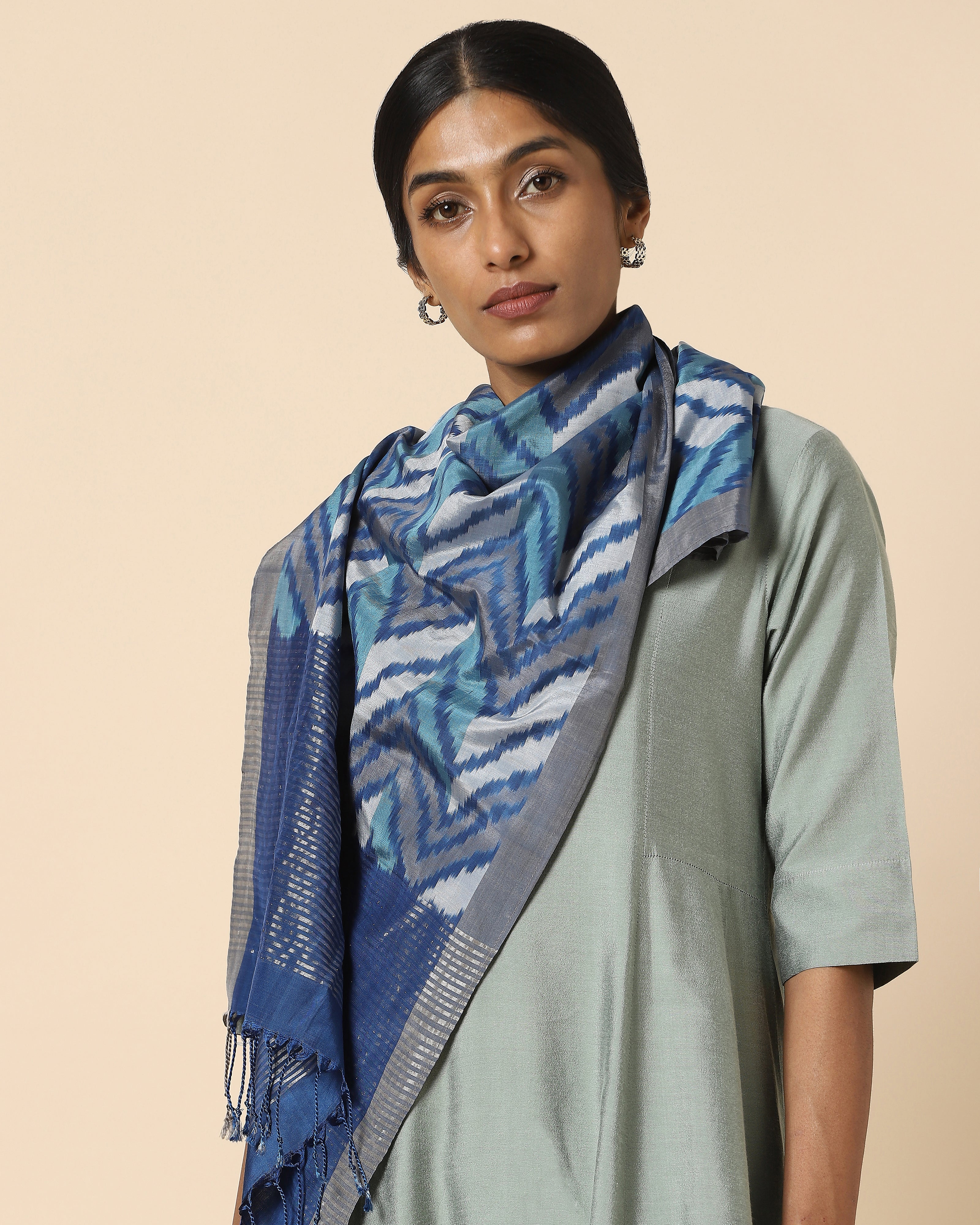 Brooke Pochampally Warp Ikat Silk Cotton Stole