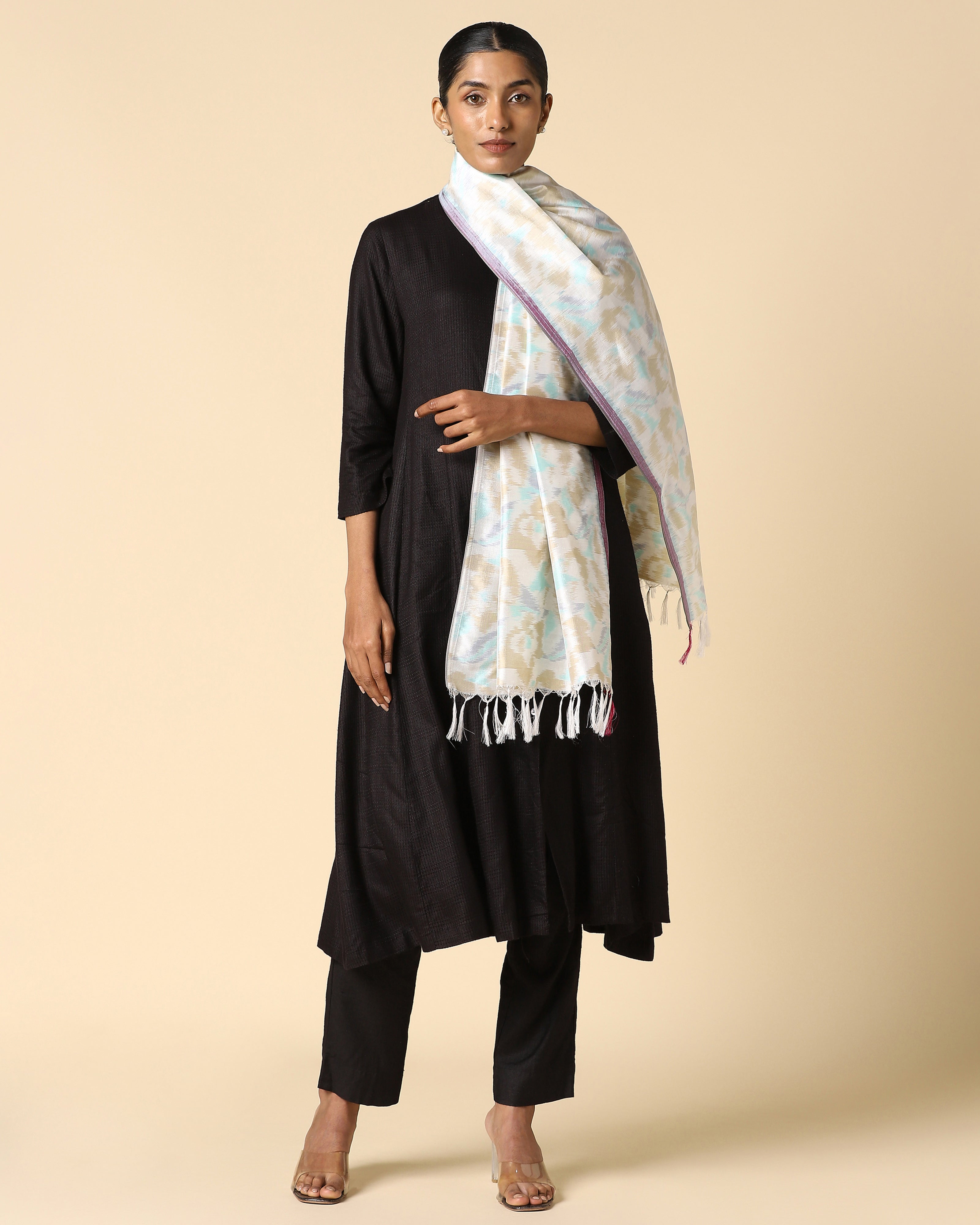 Sharad Pochampally Weft Ikat Silk Stole