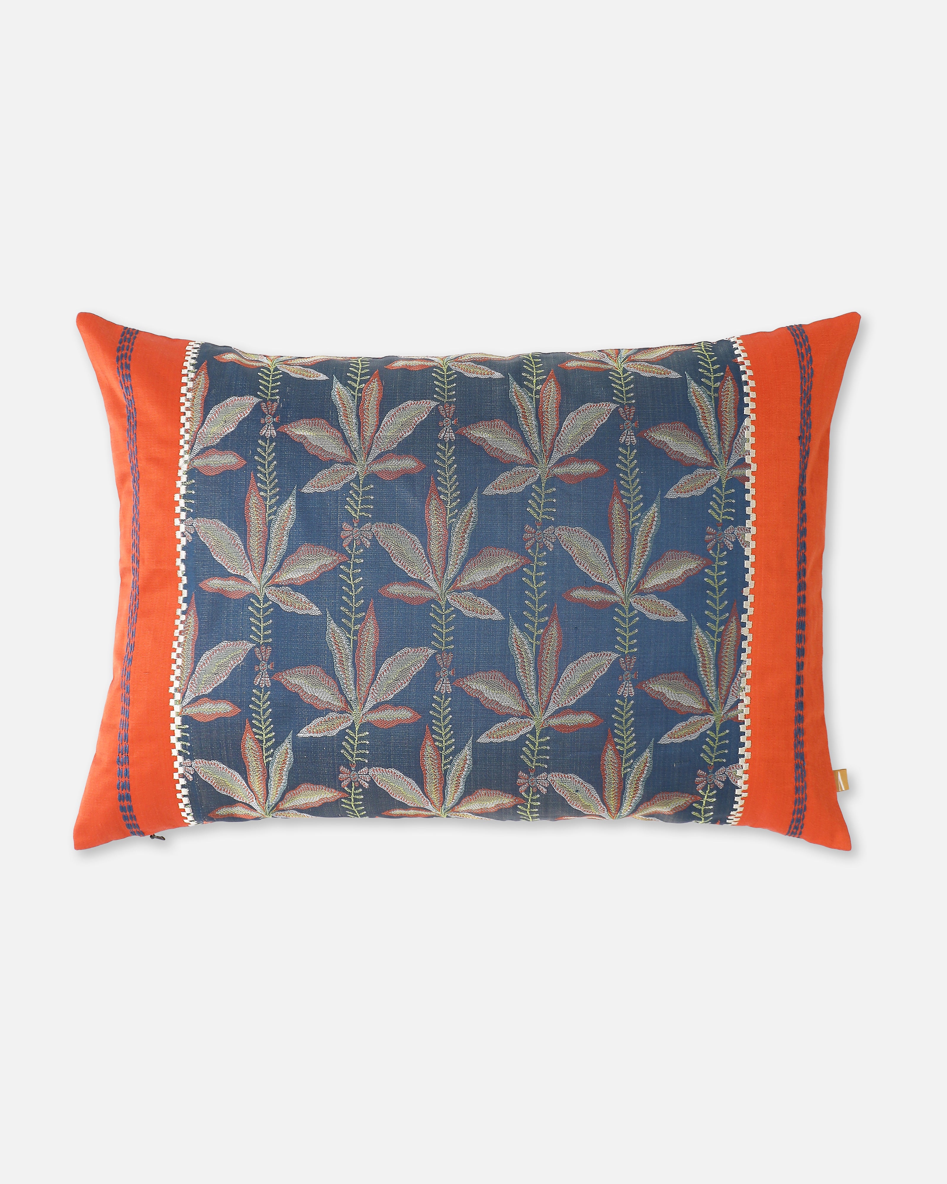 Palm Banarasi Tanchoi Silk Cushion Cover
