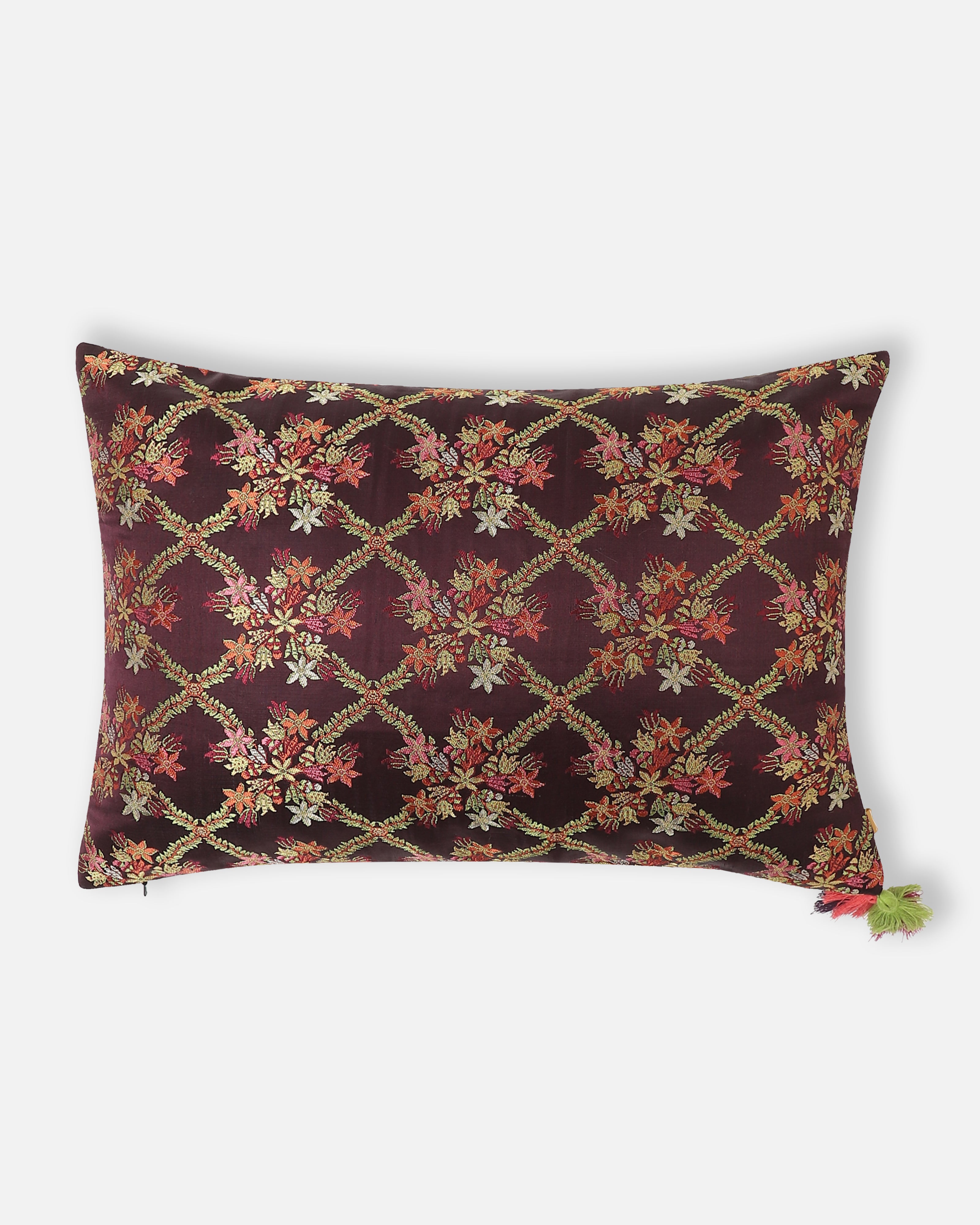 Eliot Banarasi Satin Brocade Silk Viscose Cushion Cover