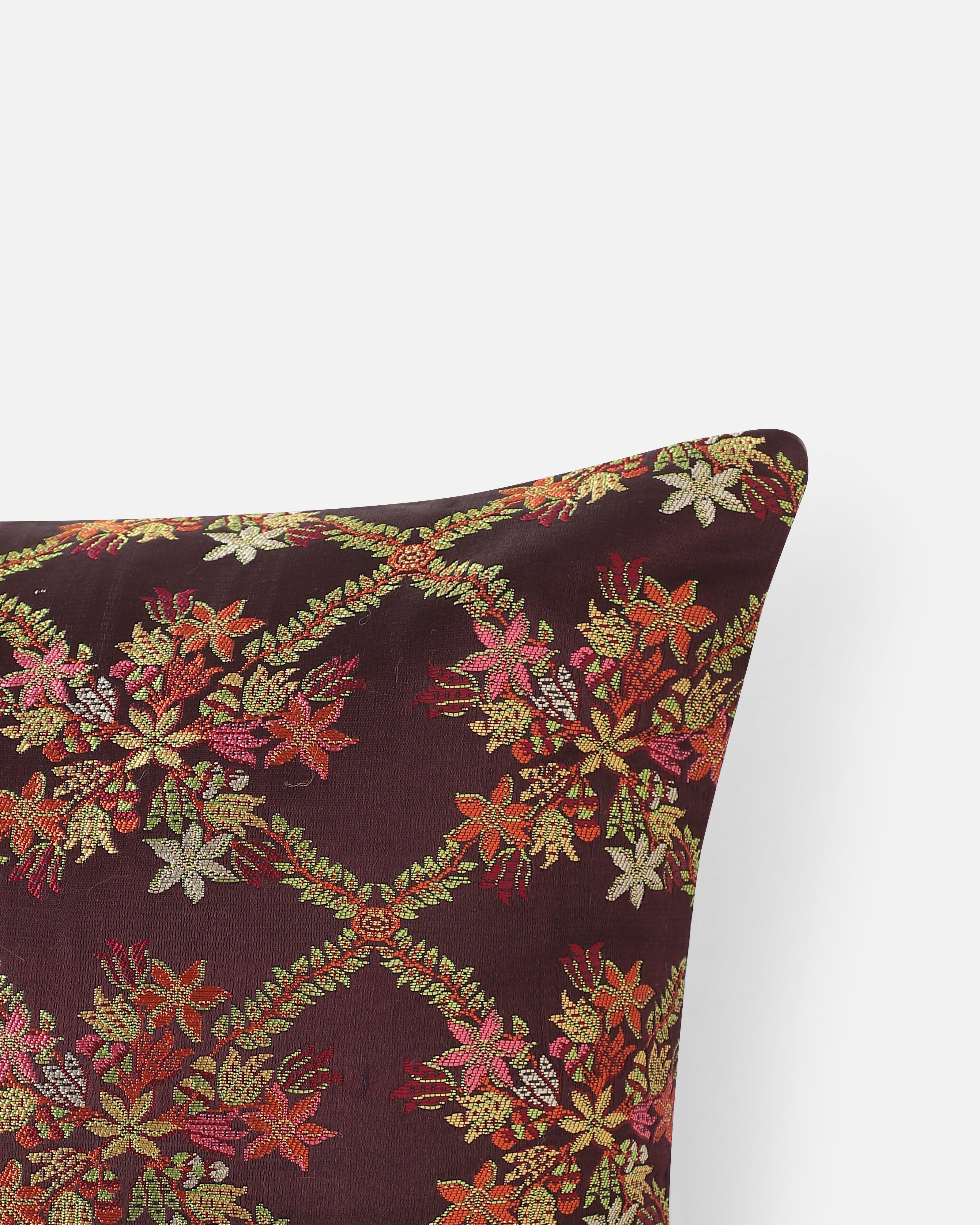 Eliot Banarasi Satin Brocade Silk Viscose Cushion Cover