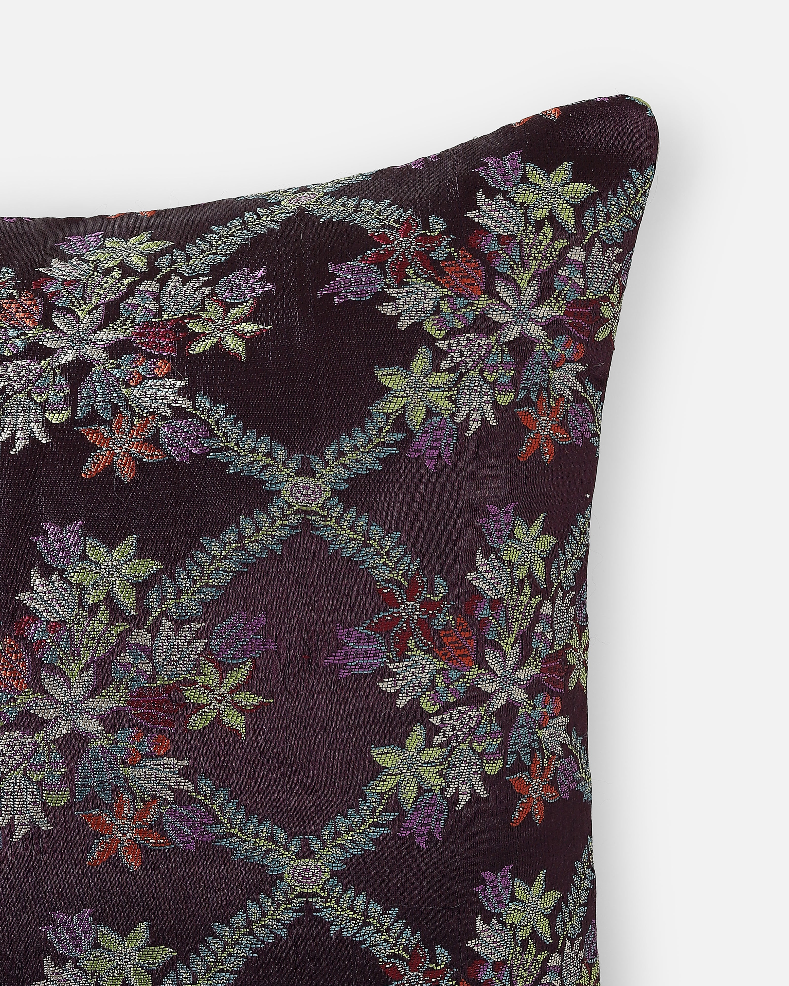 Eliot Banarasi Satin Brocade Silk Viscose Cushion Cover