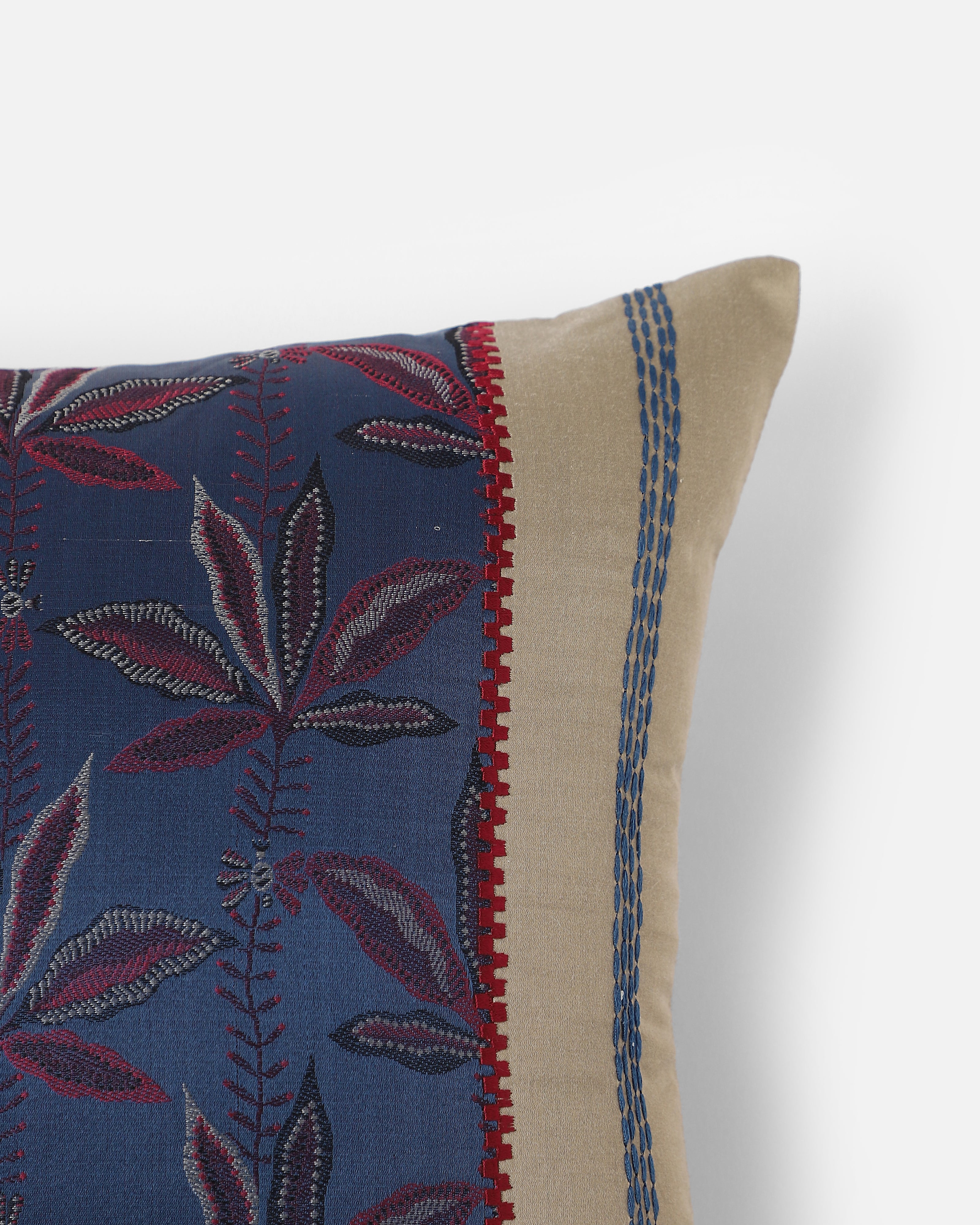 Palm Banarasi Tanchoi Silk Cushion Cover