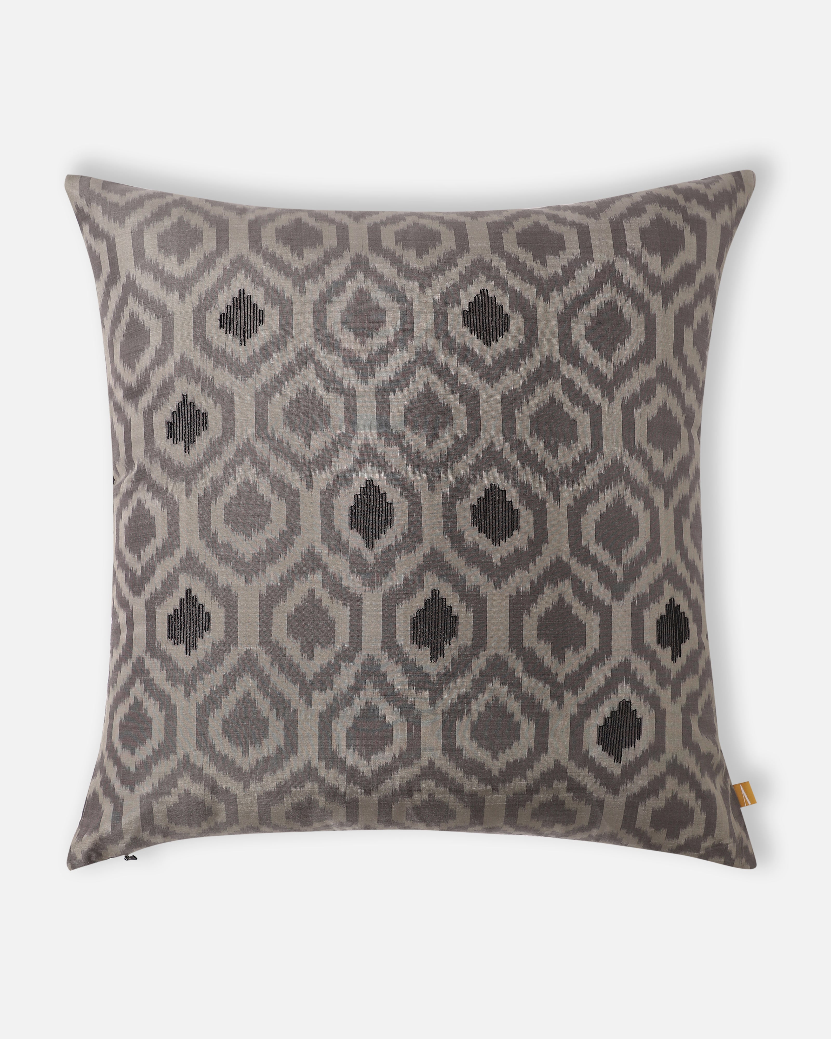 Ronny Pochampally Warp Ikat Silk Cotton Cushion Cover