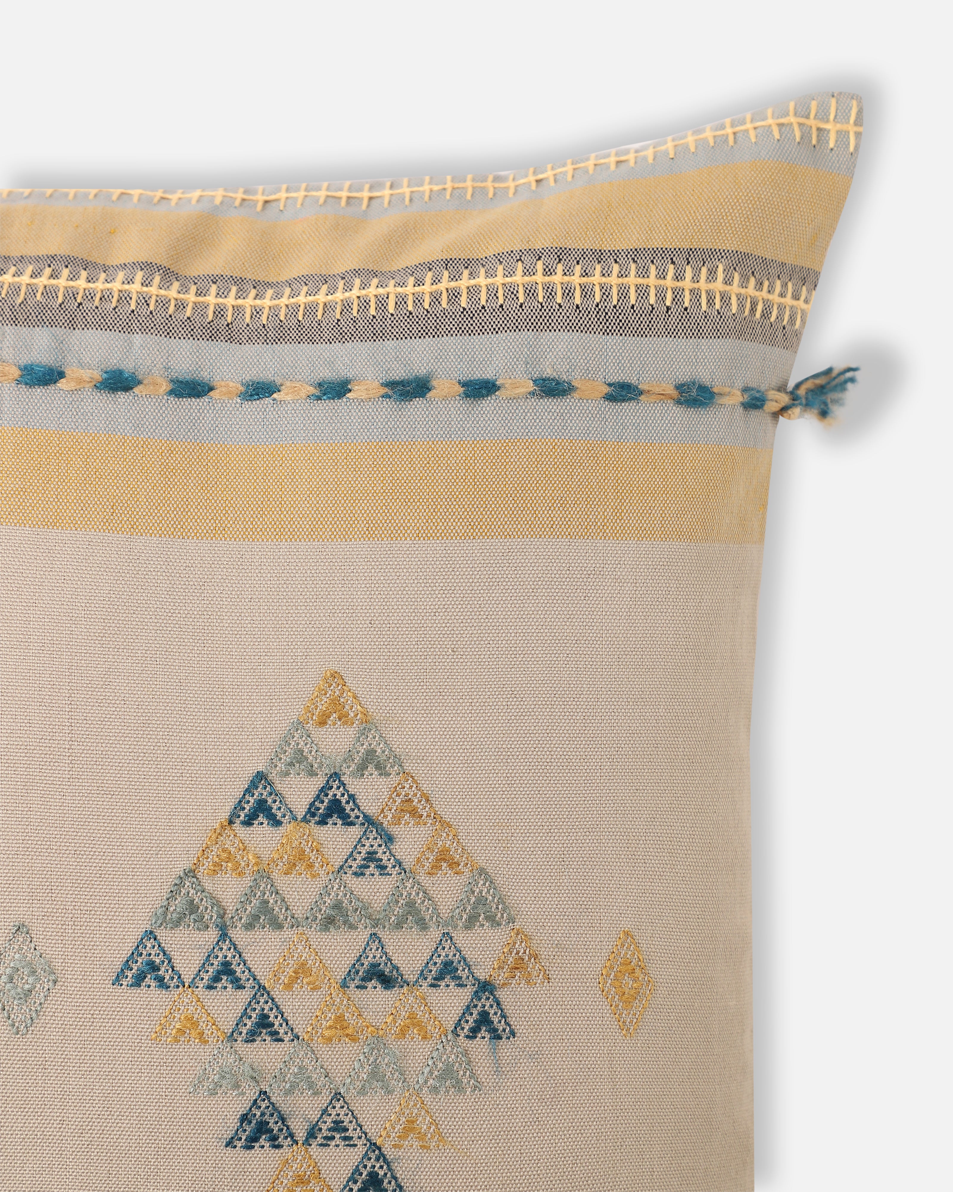 Zaya Bhujodi Extra Weft Cotton Cushion Cover