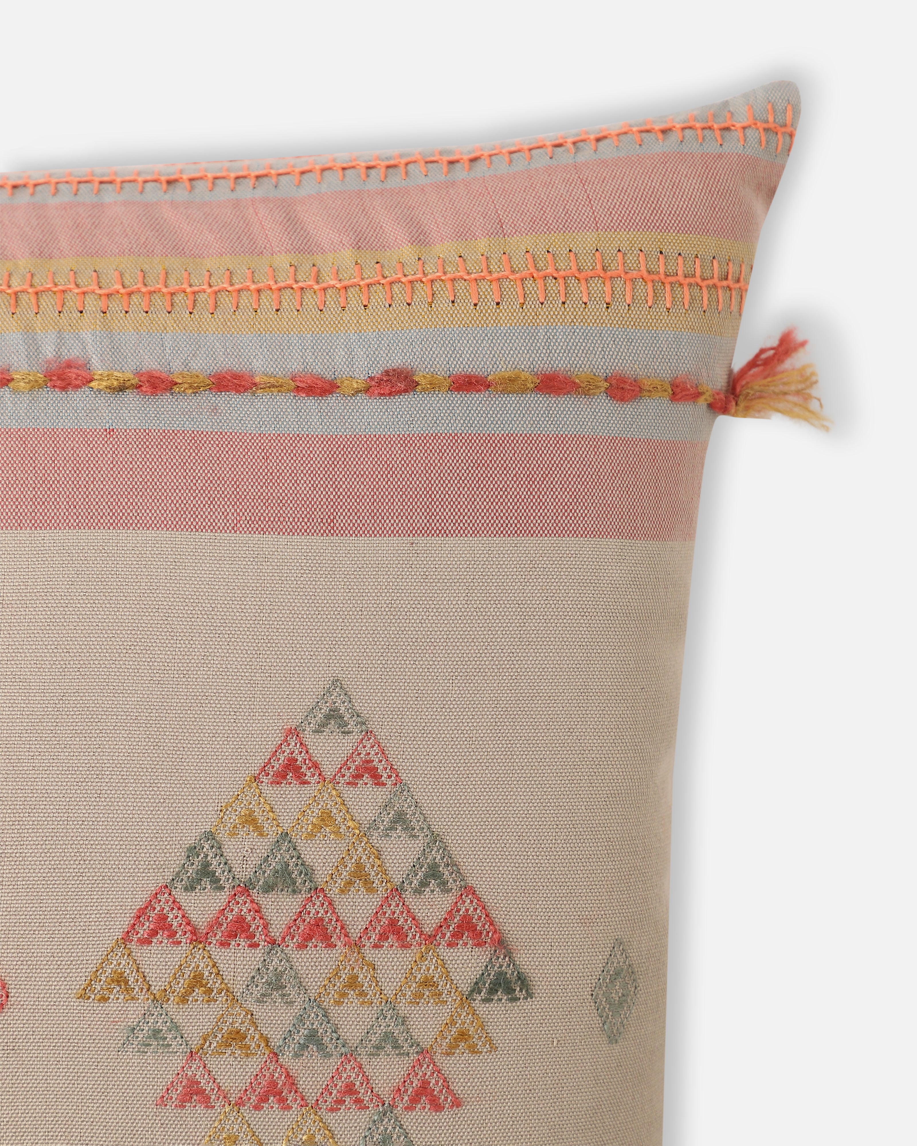 Zaya Bhujodi Extra Weft Cotton Cushion Cover