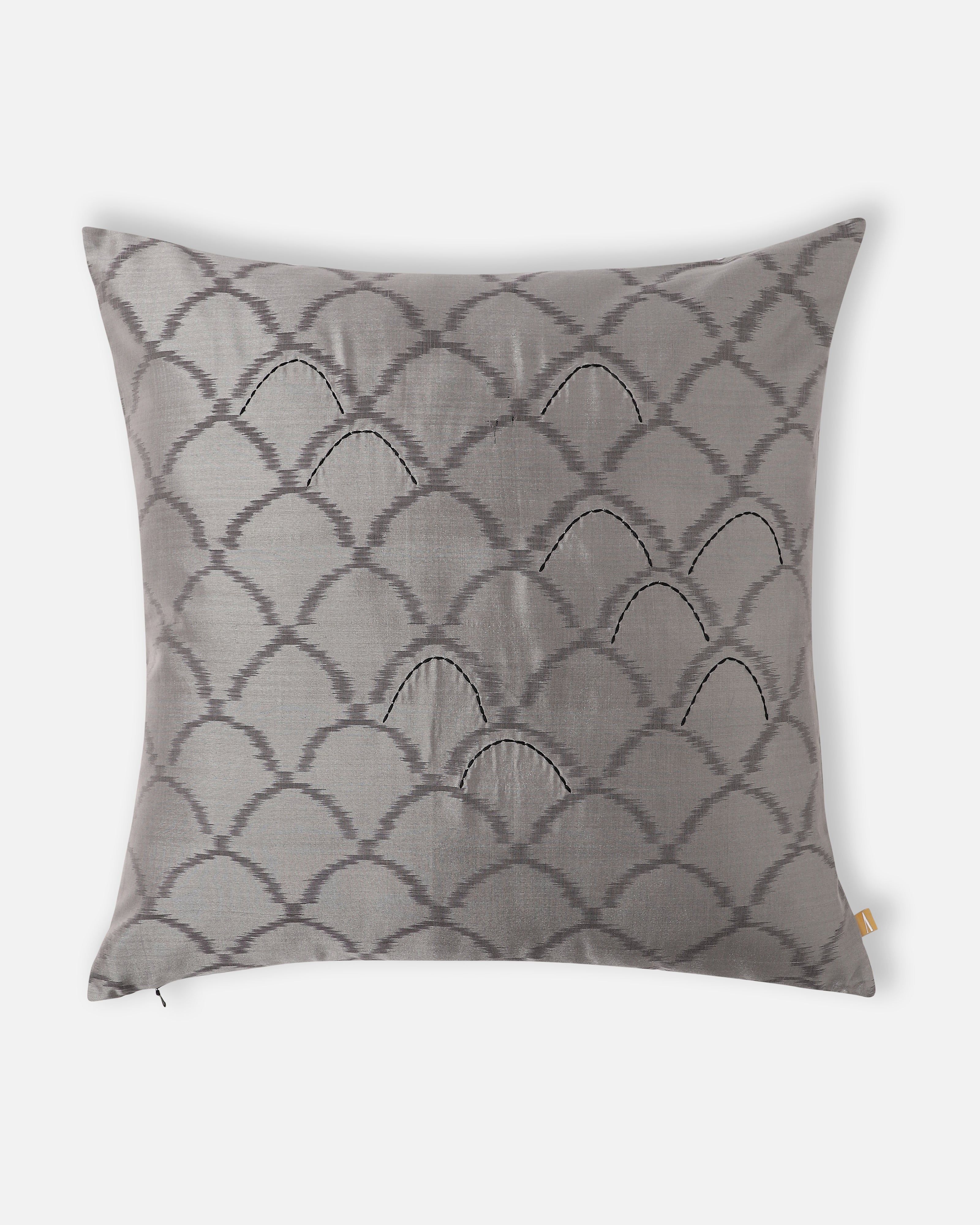 Cave Pochampally Weft Ikat Cotton Silk Cushion Cover