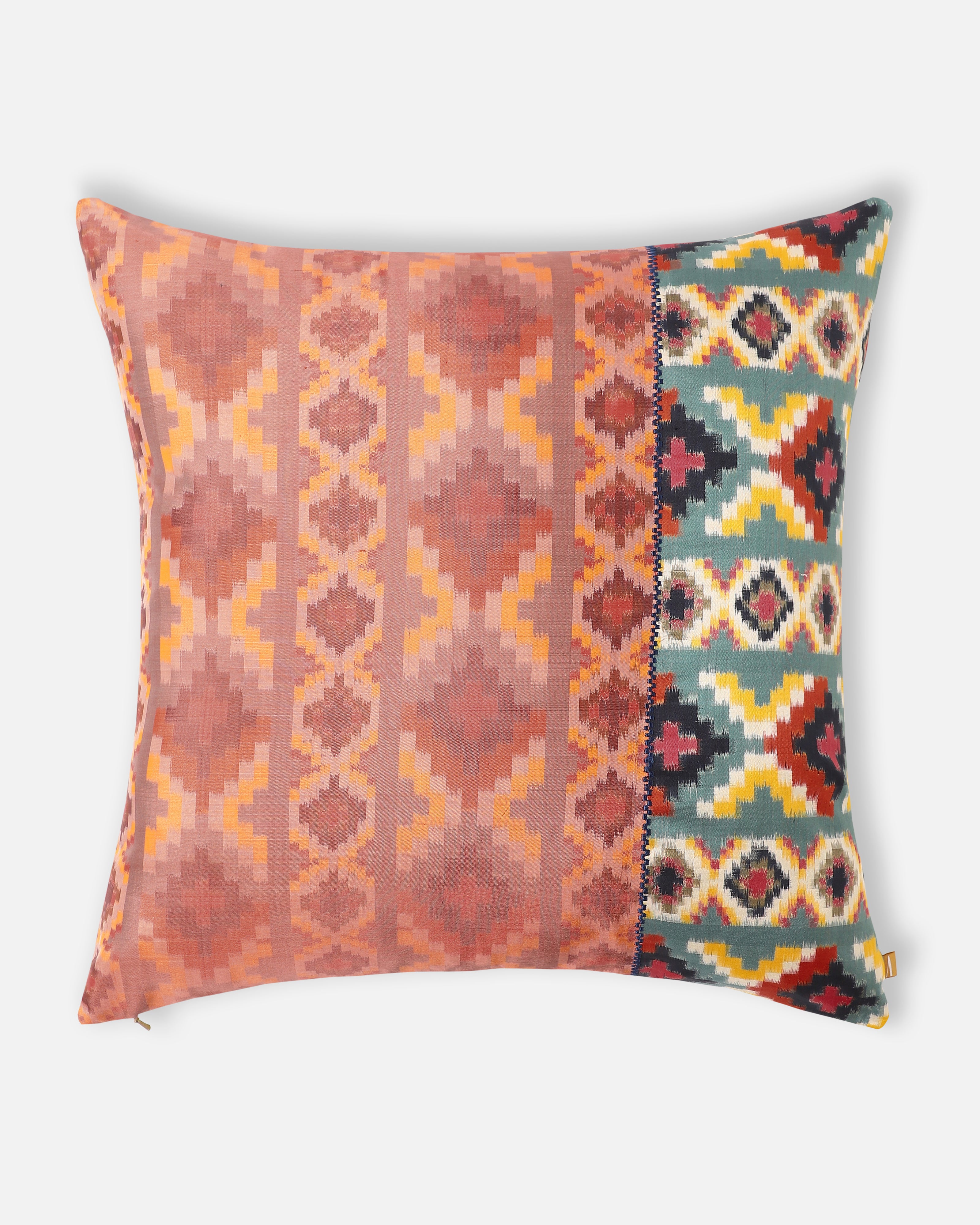 Tosh Pochampally Warp Ikat Silk Cushion Cover