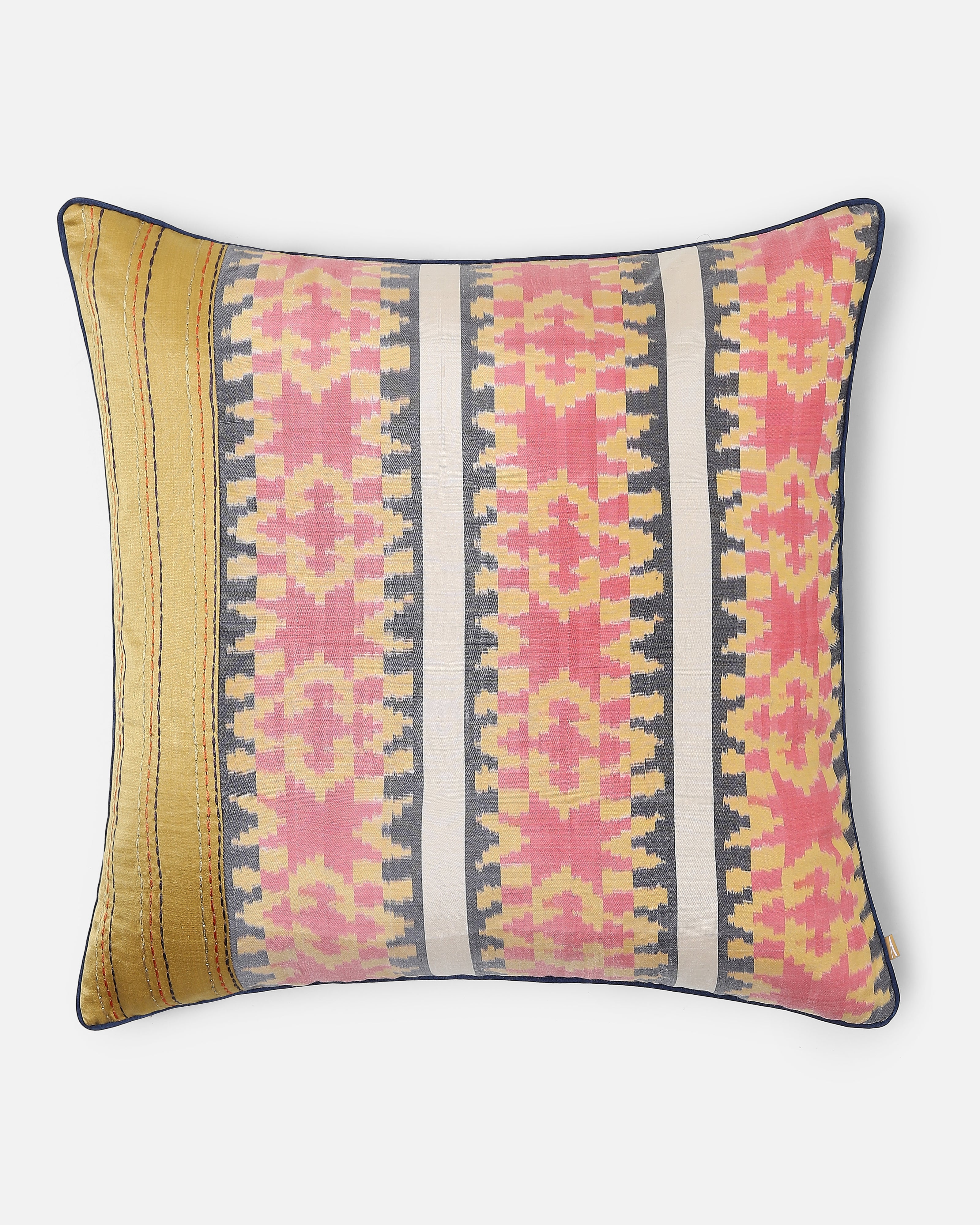 Palam Pochampally Warp Ikat Silk Cotton Cushion Cover